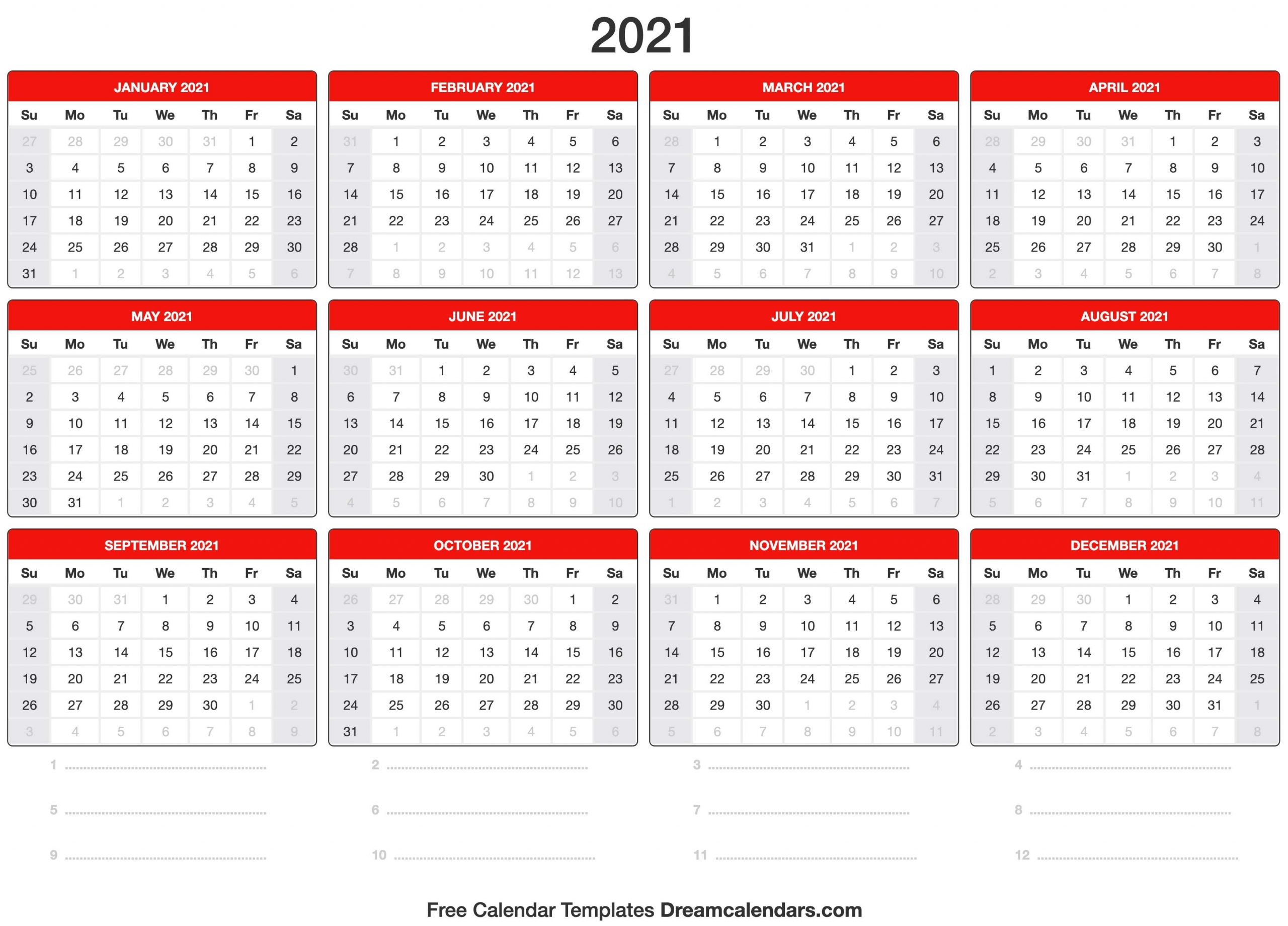 Collect Weekwise Calender 2021