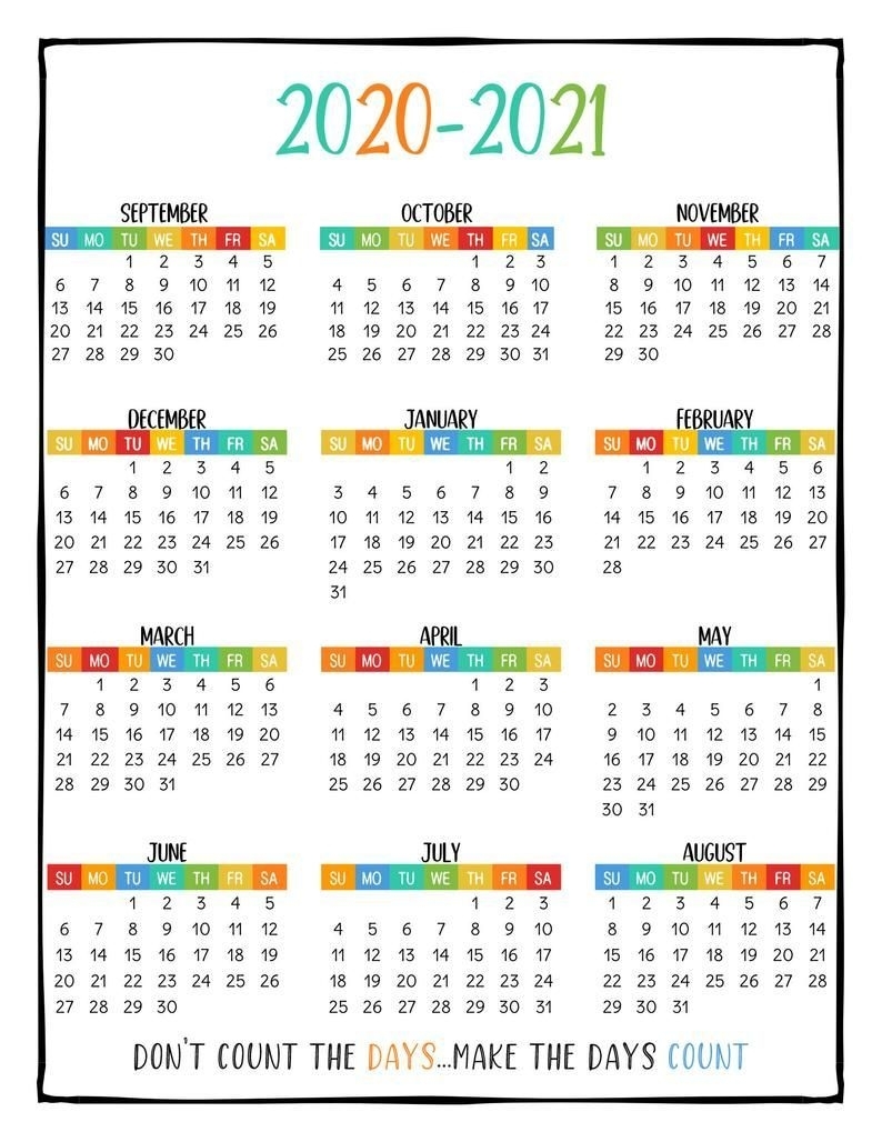 Free Printable Year At A Glance Calendar