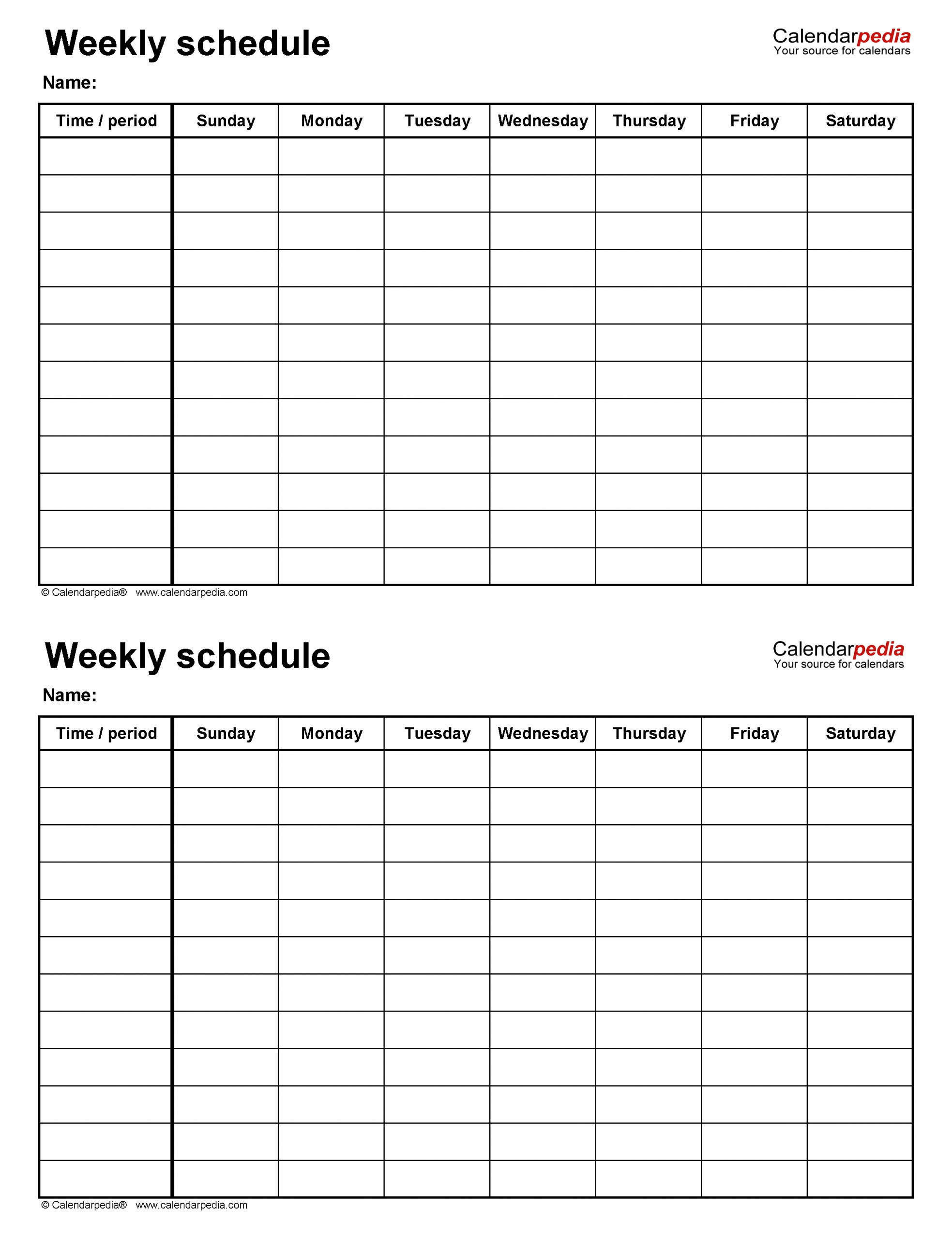 Get 2 Week Calendar Template