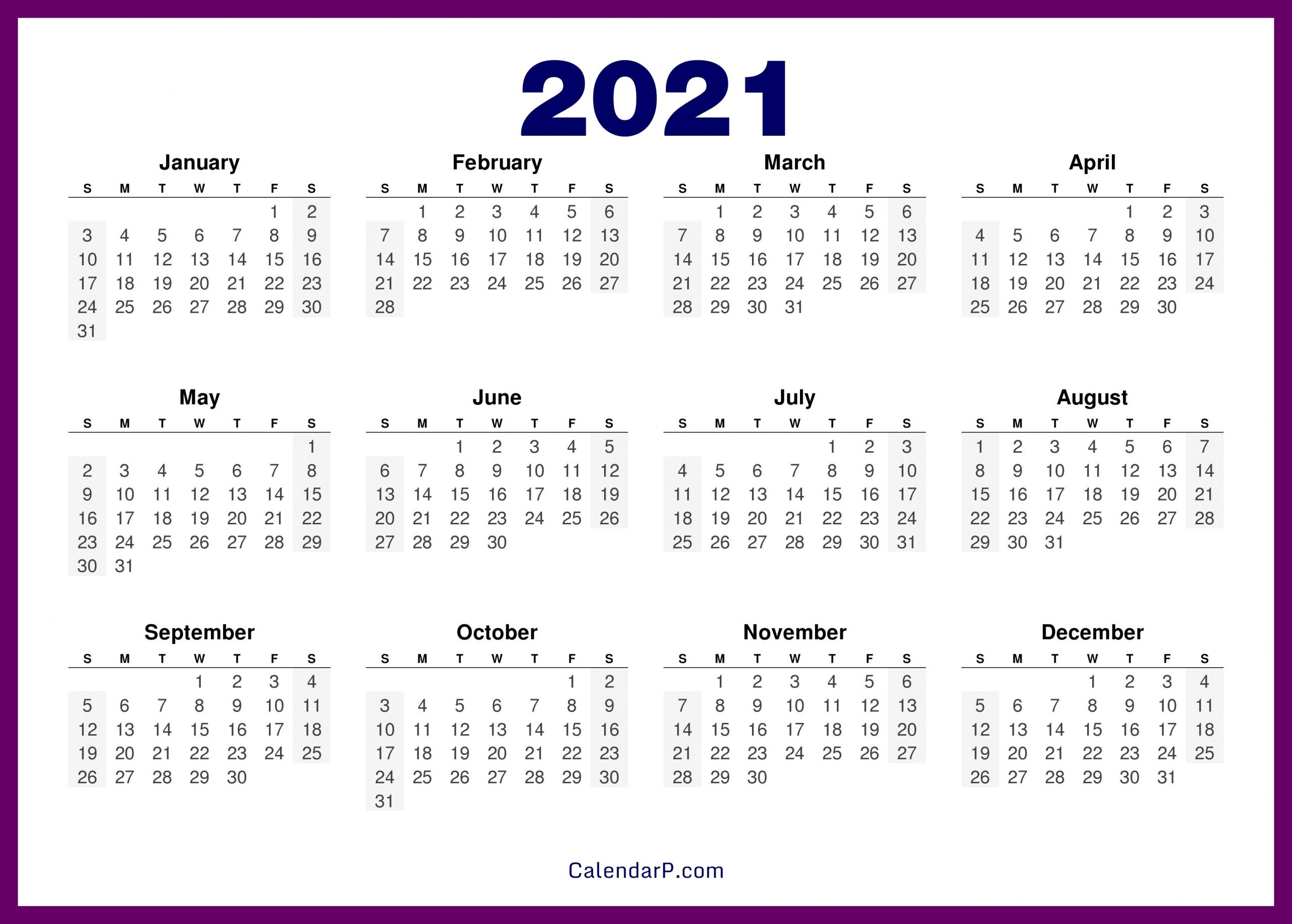 Get 2021 Calendar Printable Free