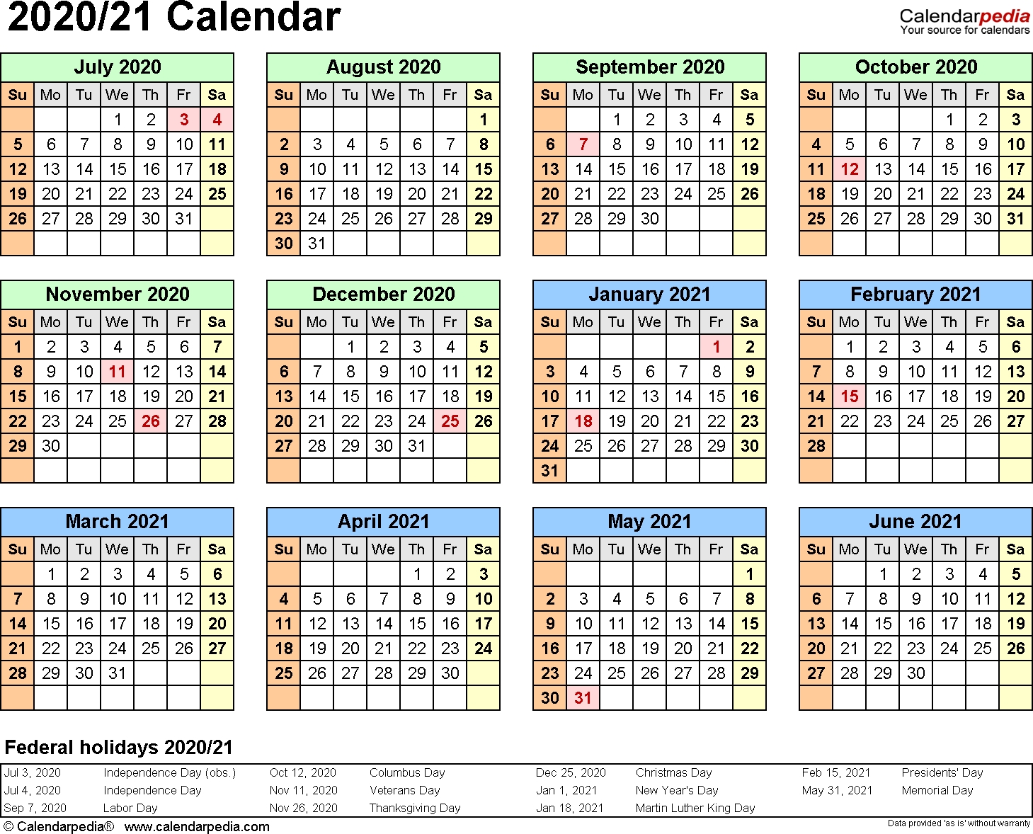 Get 2021 Calendar Template Excel
