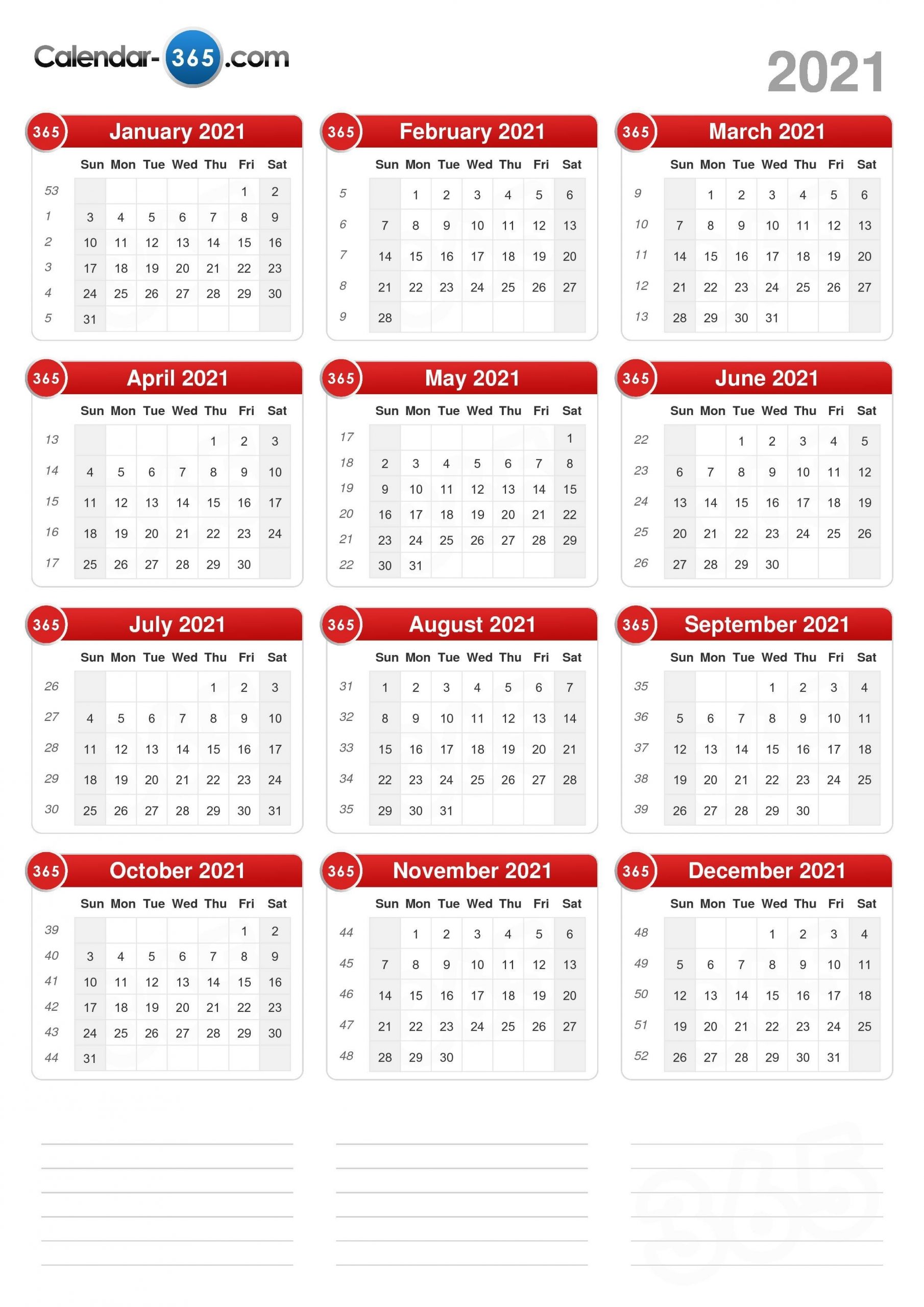 Get 2021 Calendar With Holidays