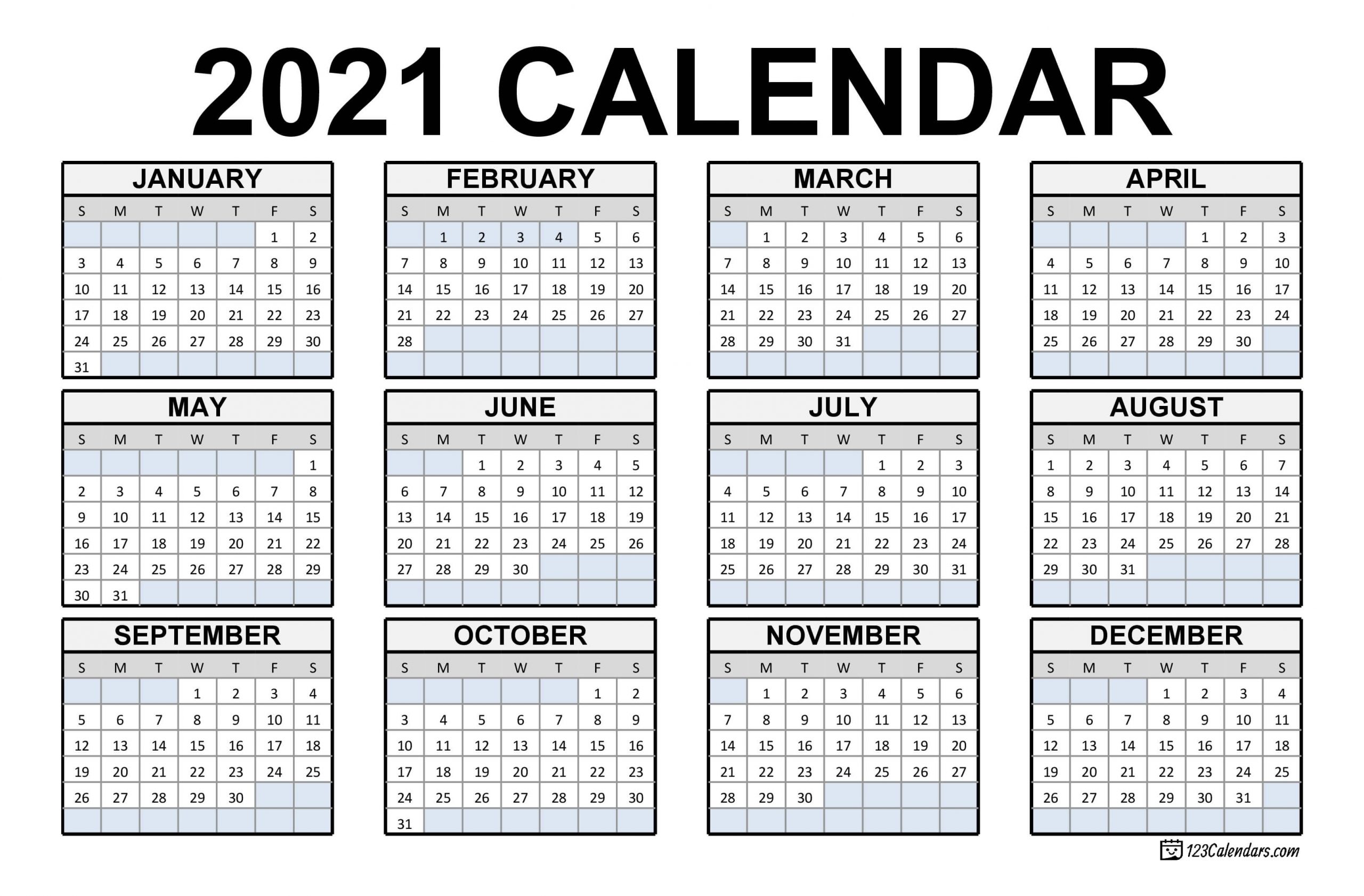 Get 2021 December Calendar Legal Size