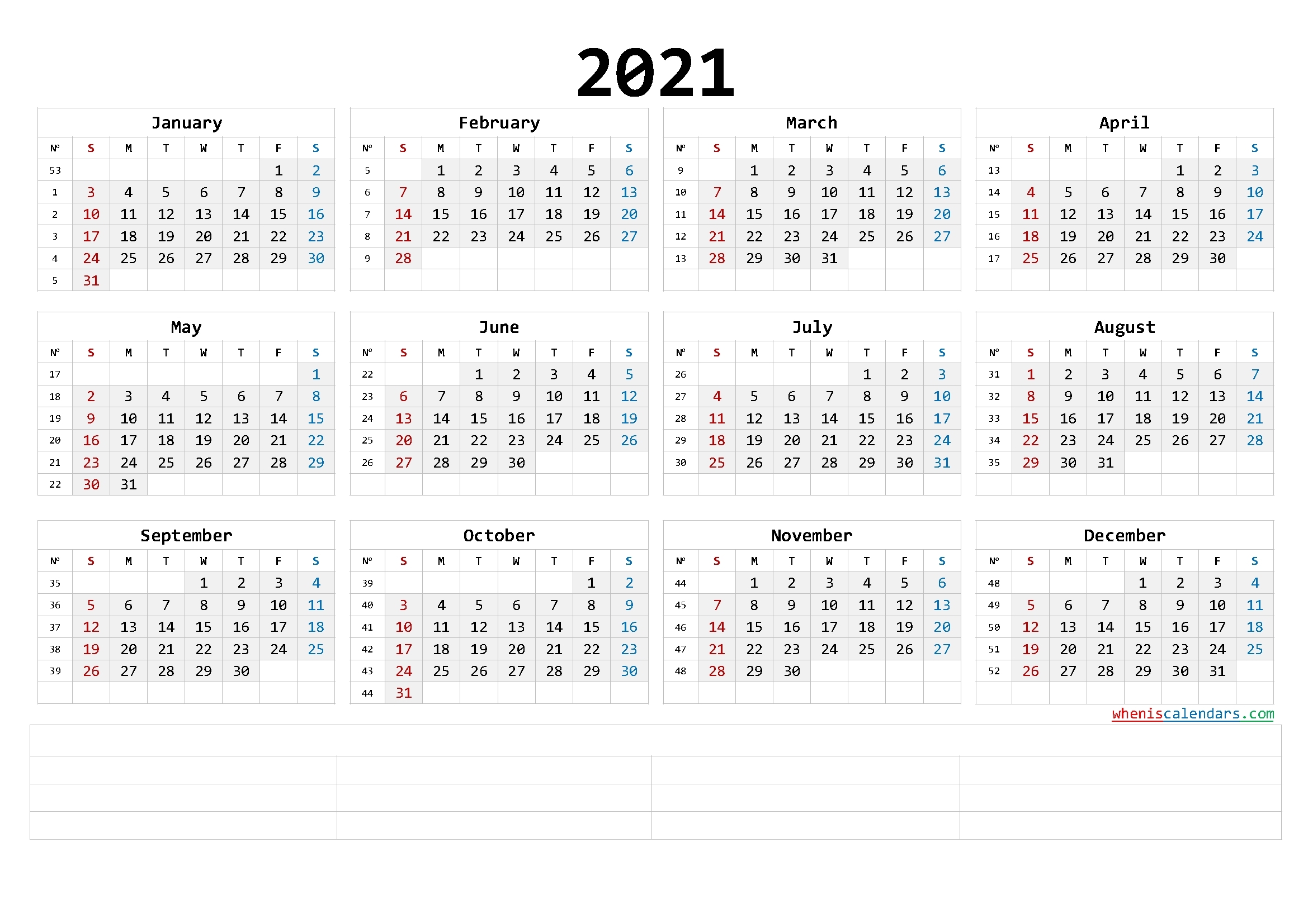 Get 2021 Printable Calendar Weekly Templates Free