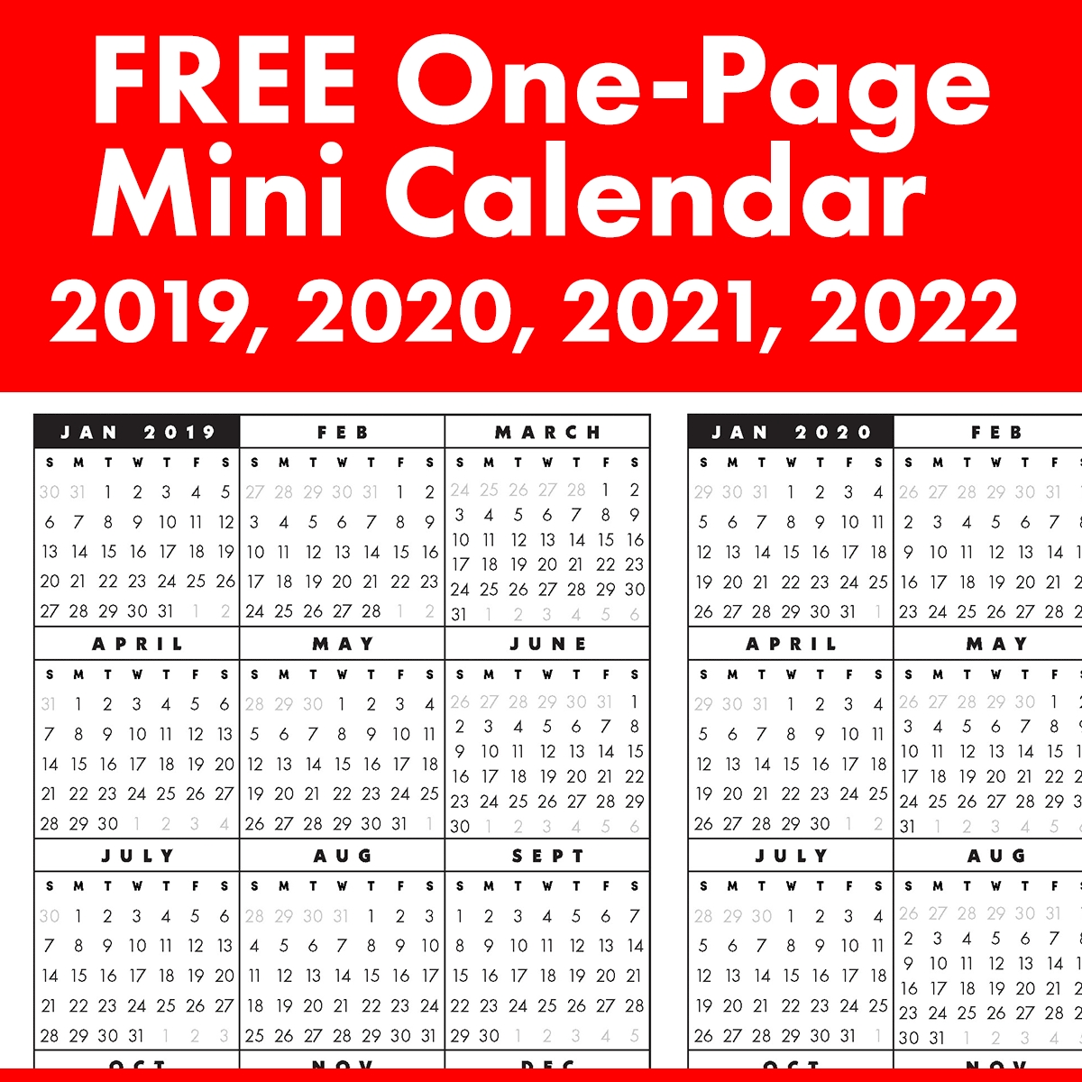 Get 2021 Single Page 8.5X11 Calendar