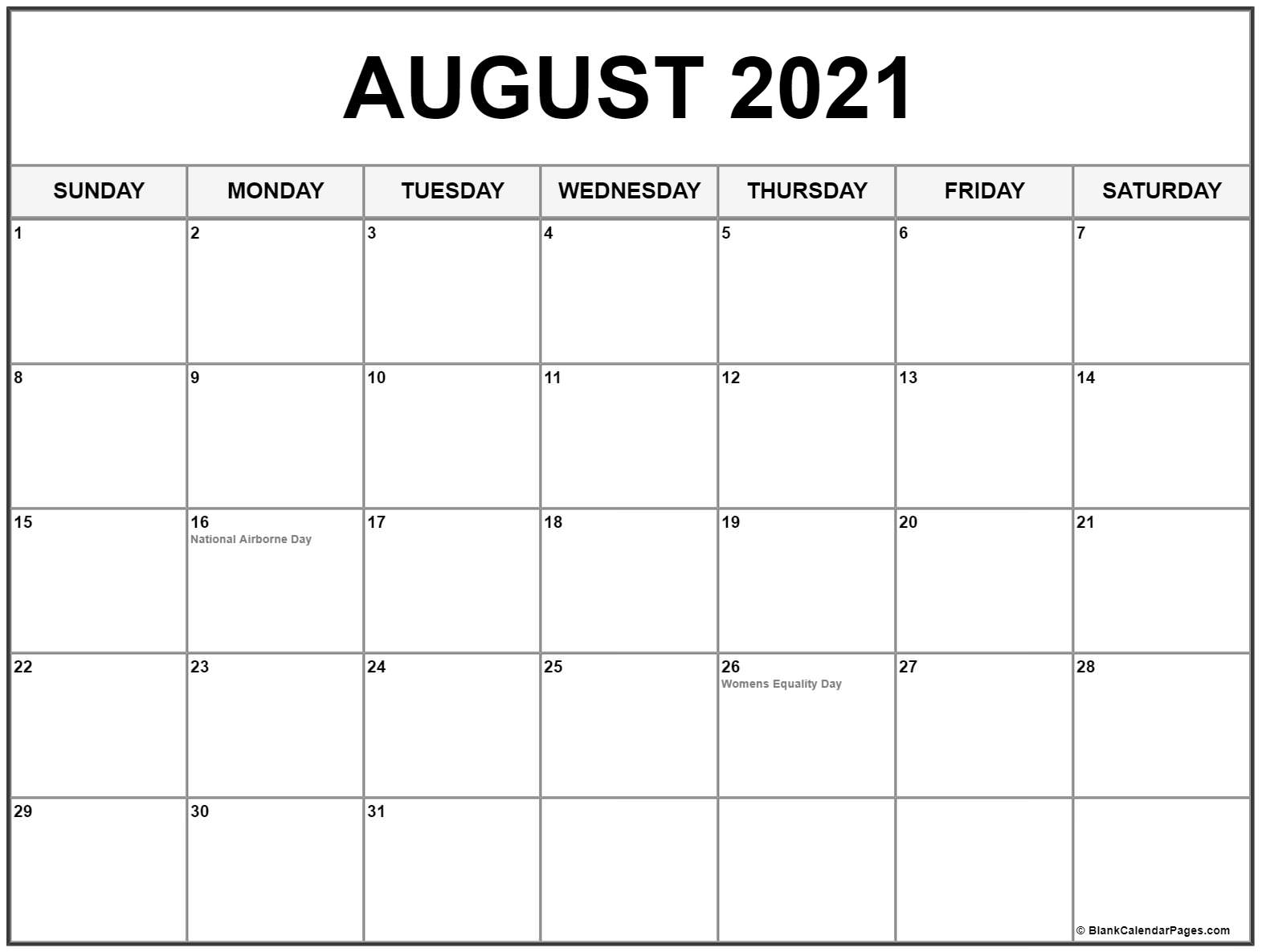 Get Aug 2021 Calendar