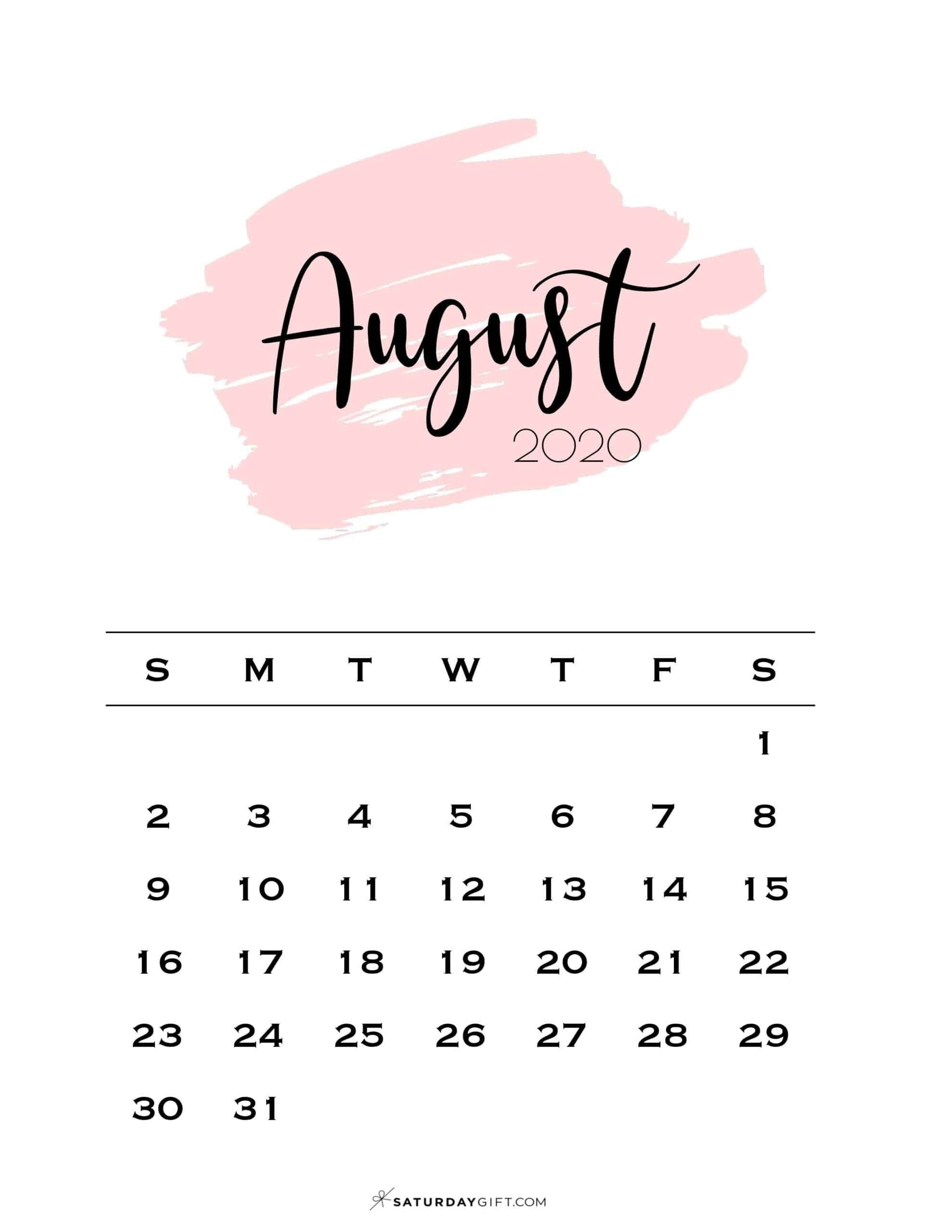 Get August 2021 Printable Calendar Colorful