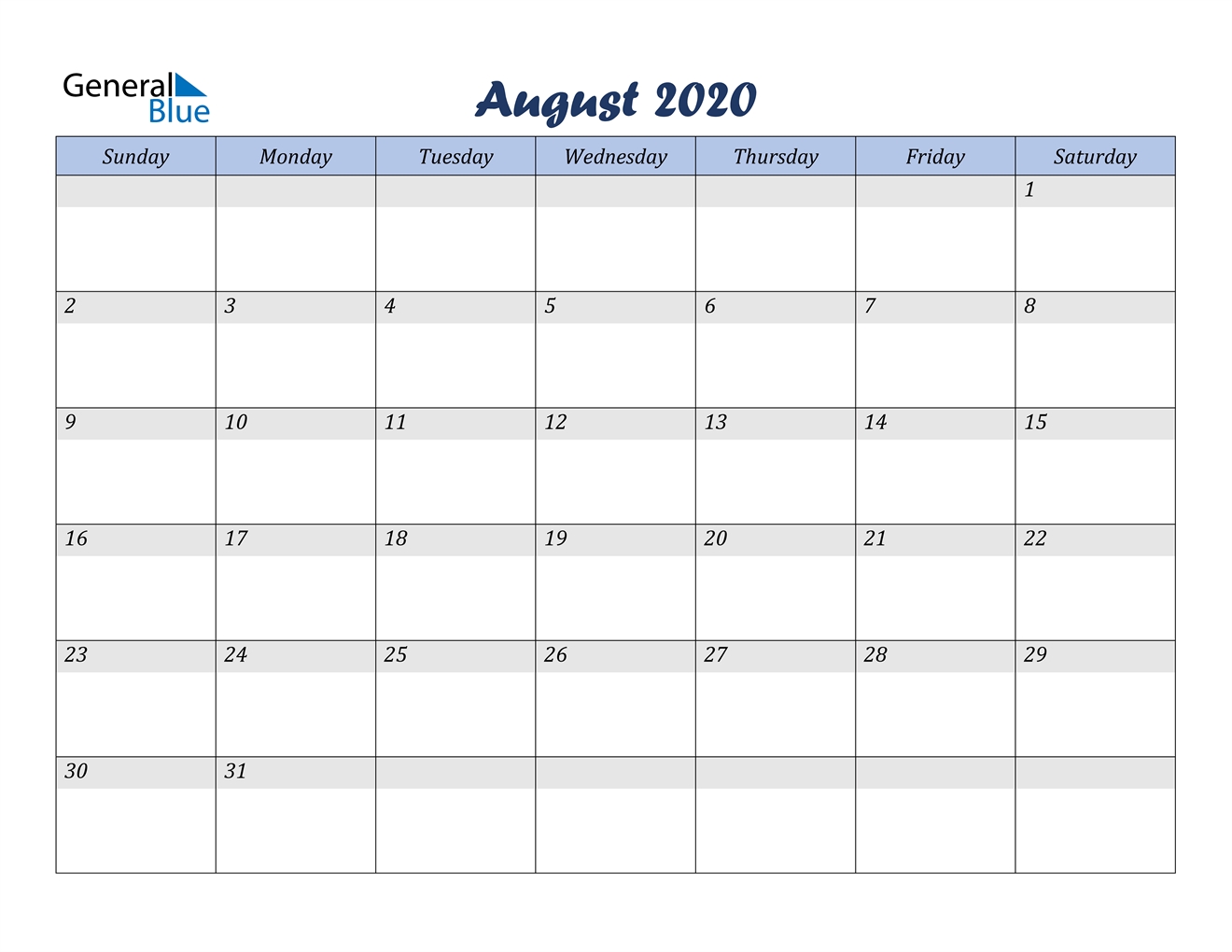 Get August Calendar Type In