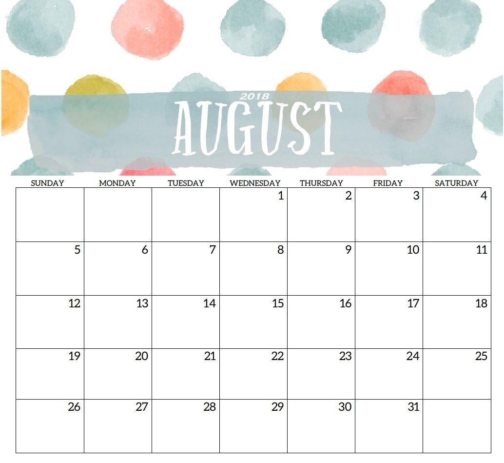 Get August Monthly Calendar Landscaoe