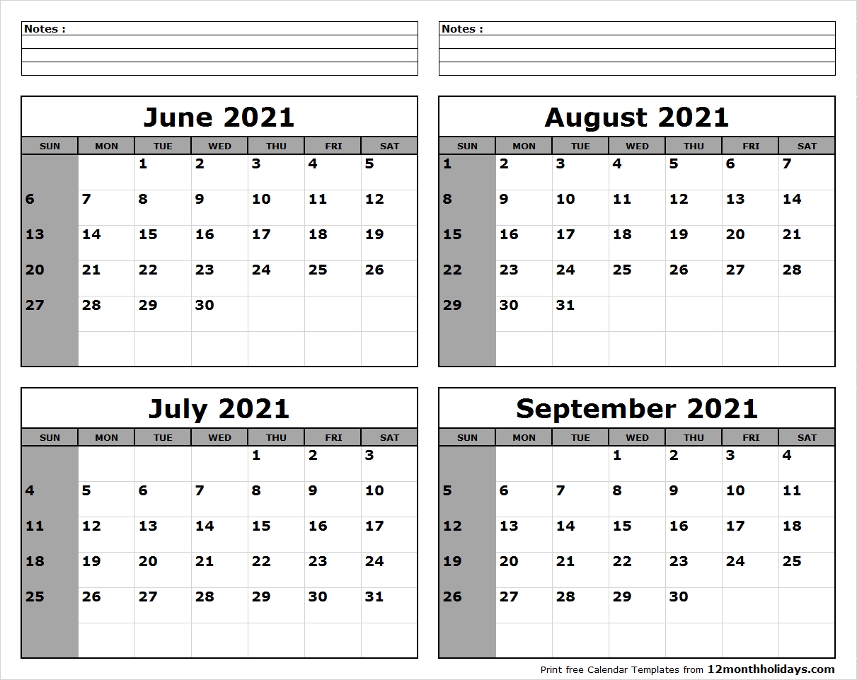 Get August September 2021 Calendar