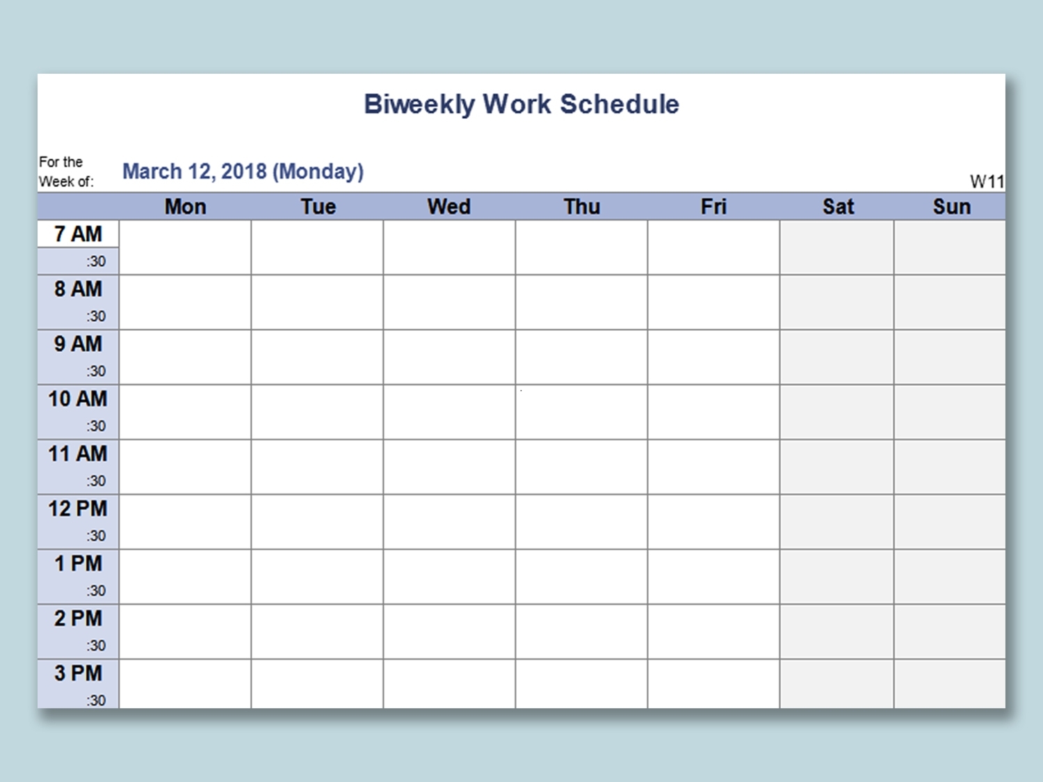 Bi Weekly Work Schedule Template For Excel Best Calendar Example