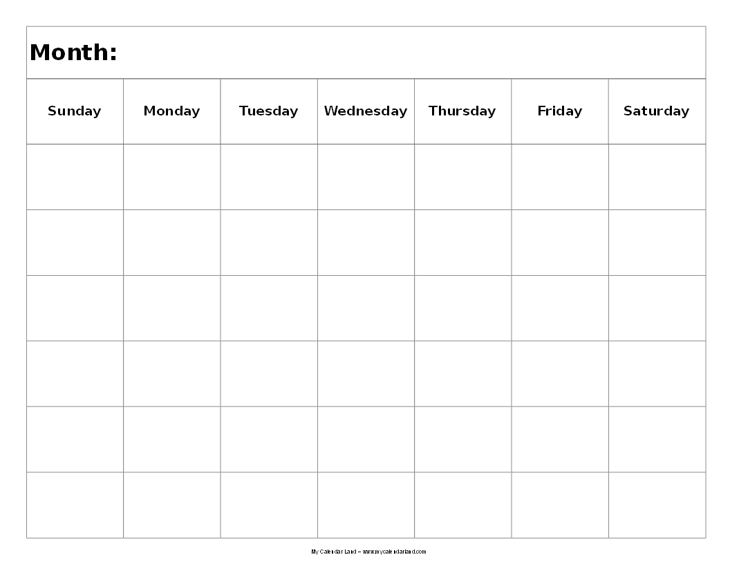 Get Blank 6 Week Calendar