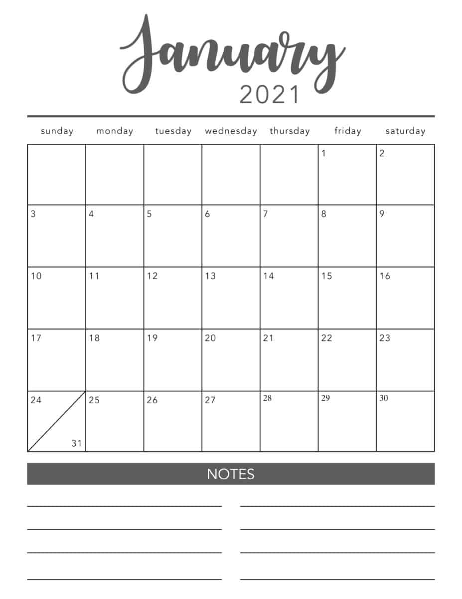 Get Blank Calendar 2021