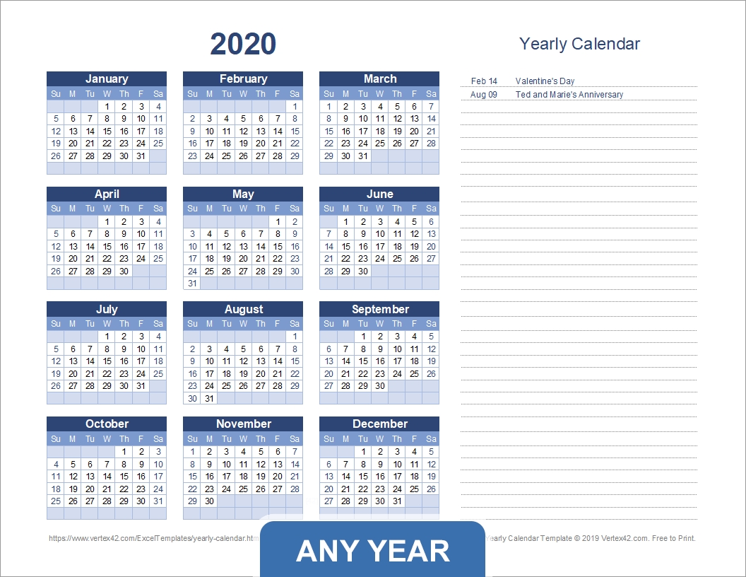 Get Blank Full Year Calendar