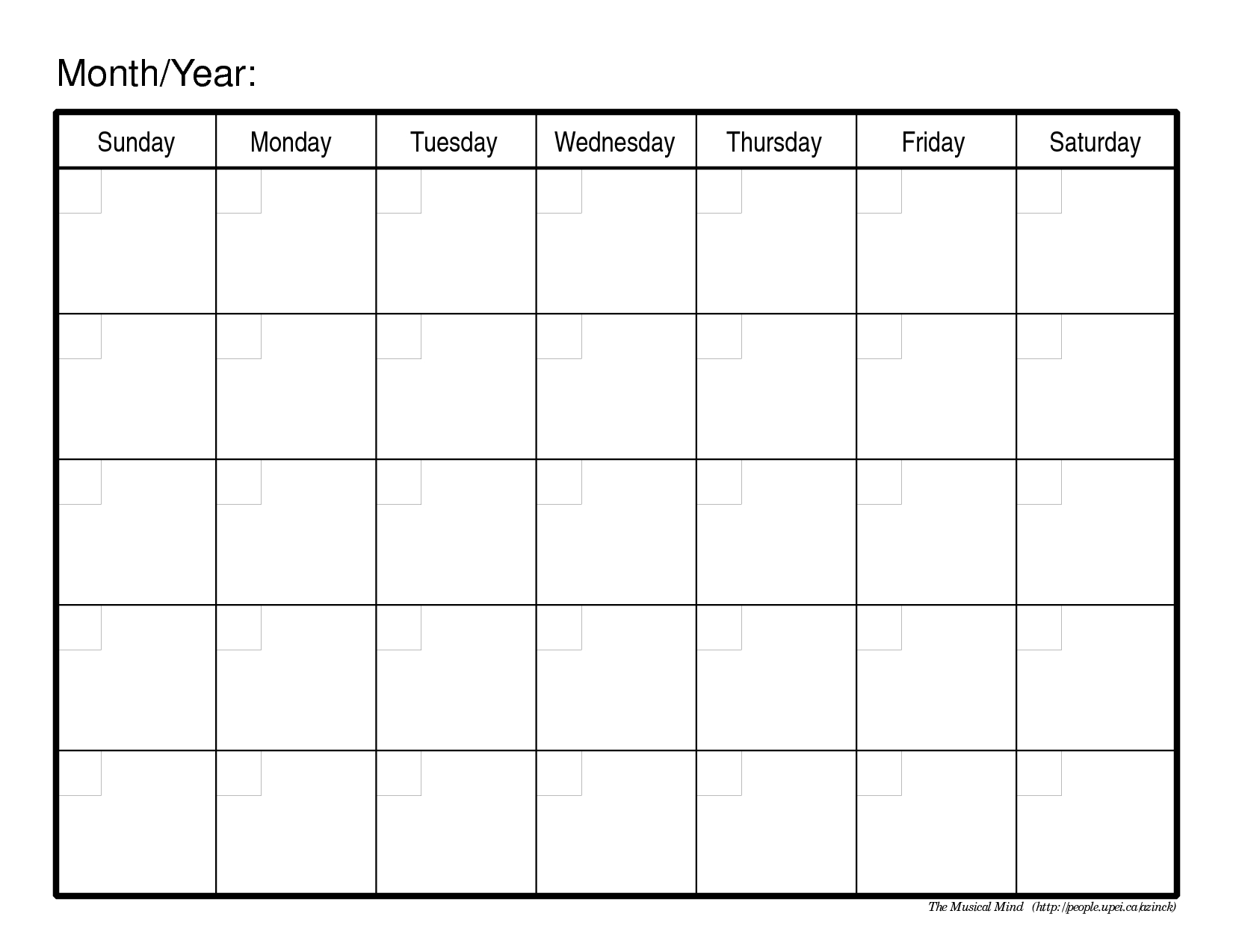 Get Blank Printable Calender