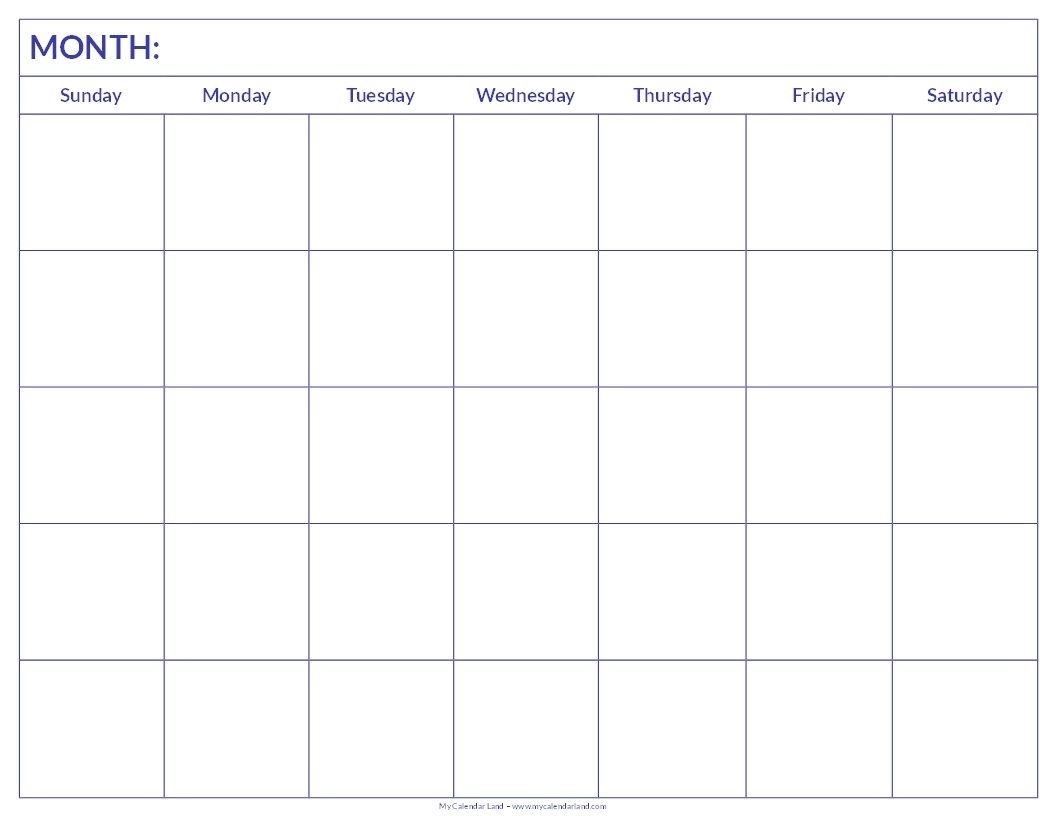 Get Blank Six Week Calendar