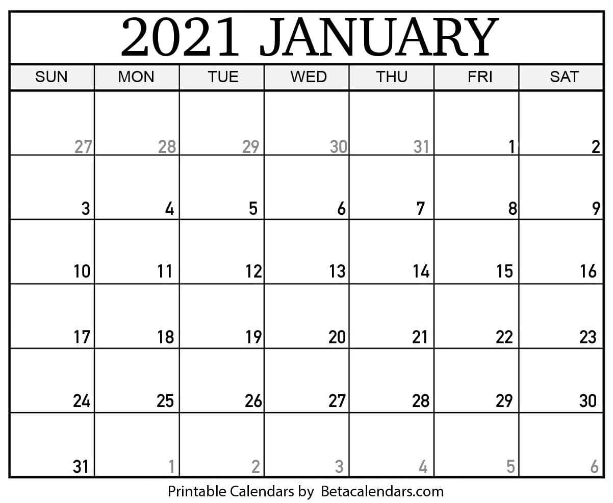 Get Blank Standard Calendar