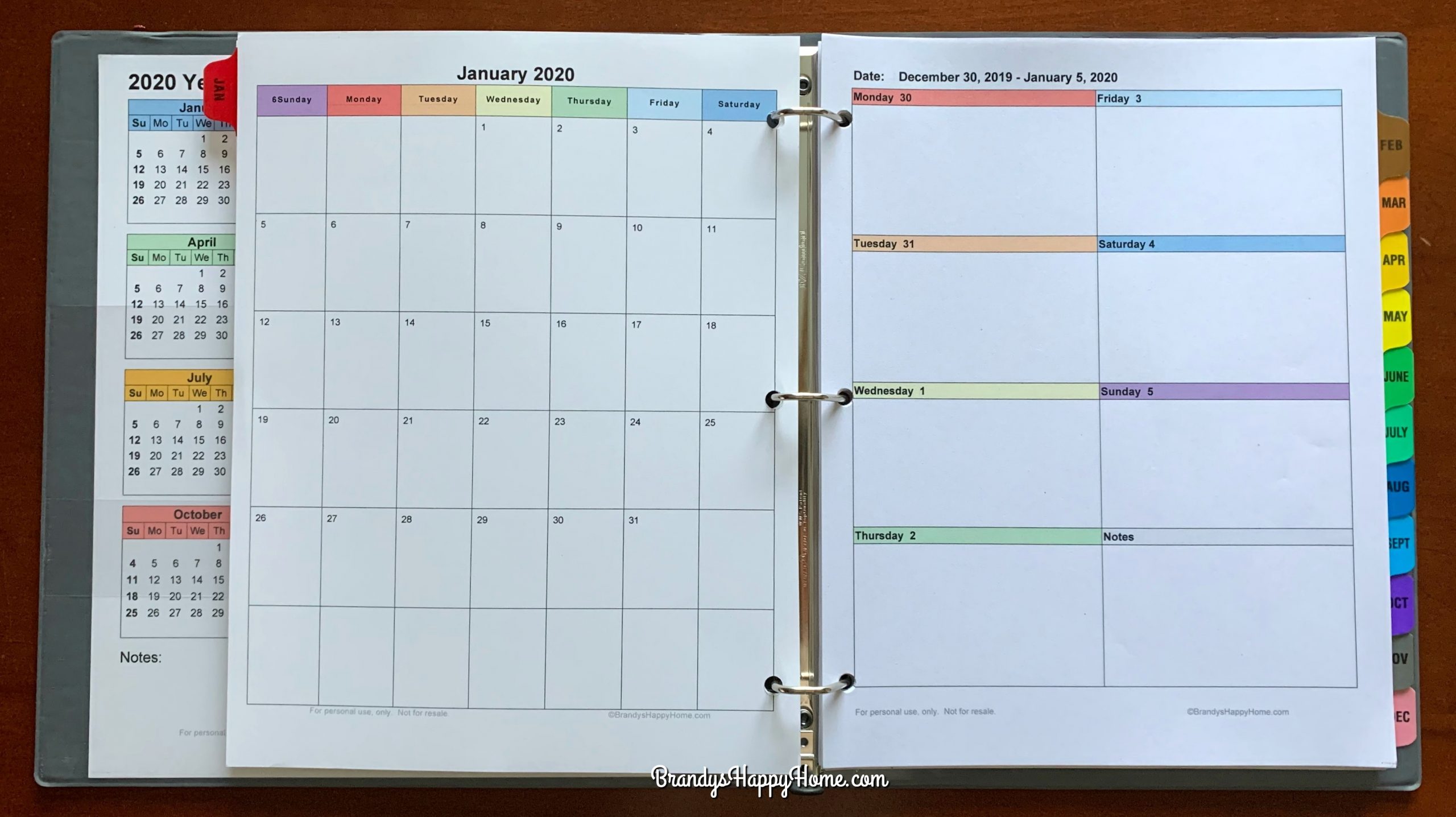 Blannk Printable Calendar For 3 Ring Binder Best Calendar Example