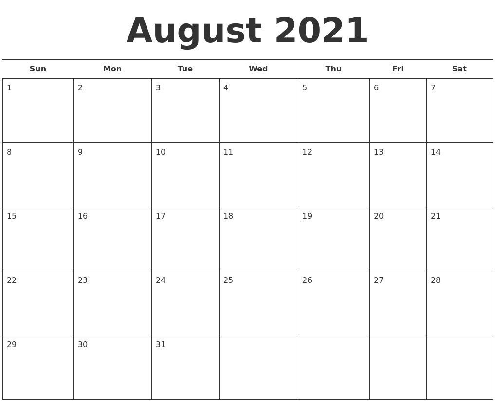 Get Calendar August To December 2021