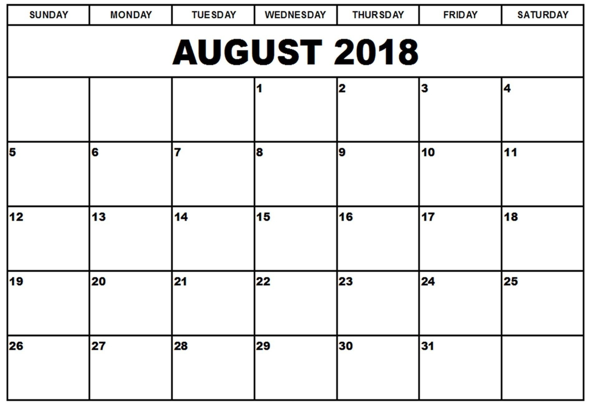 Get Calendar To Print August To Print