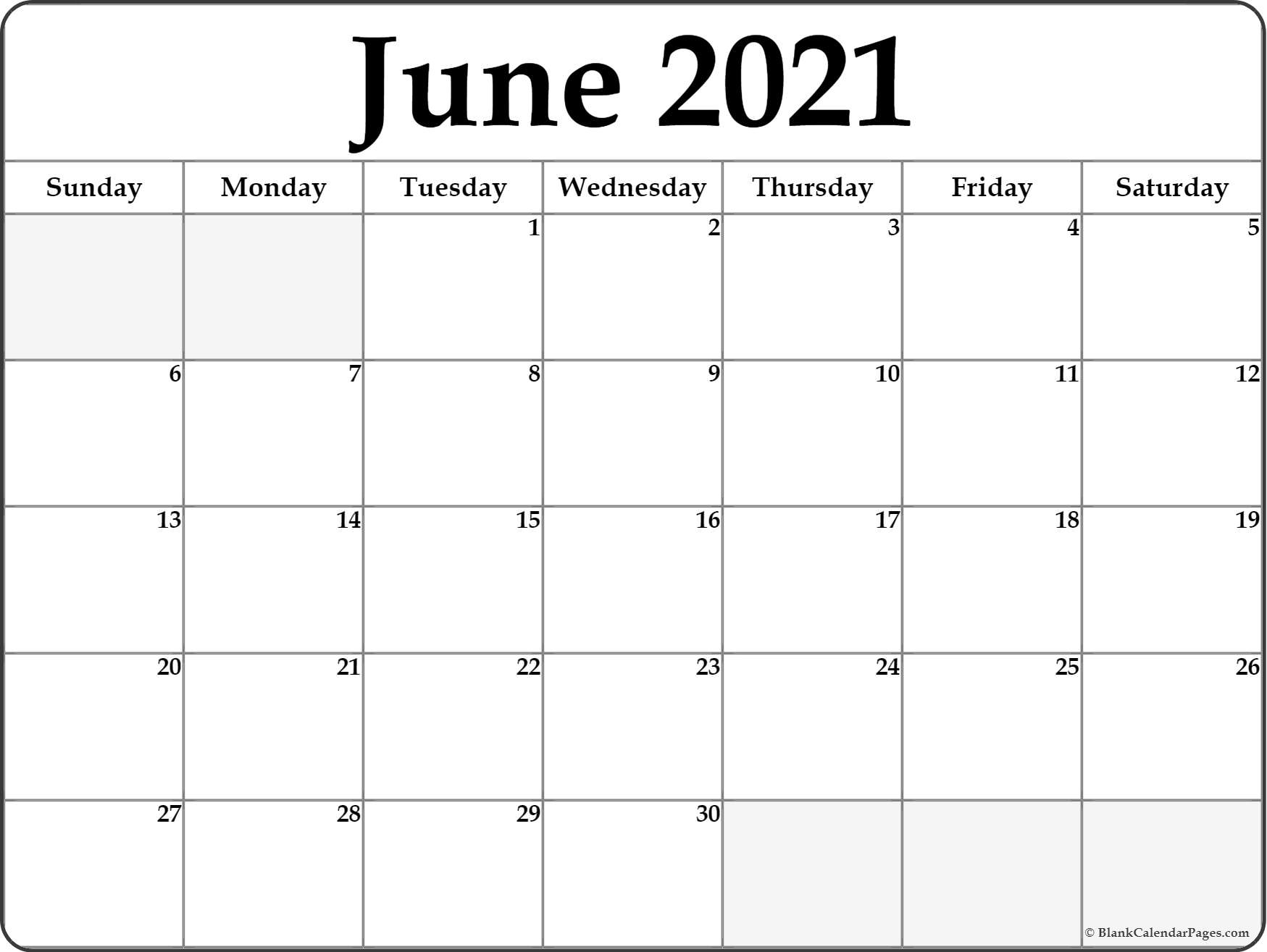 Get Calendar Weekly June 2021 Printable