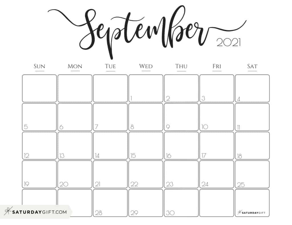 Get Cute September 2021 Calendar