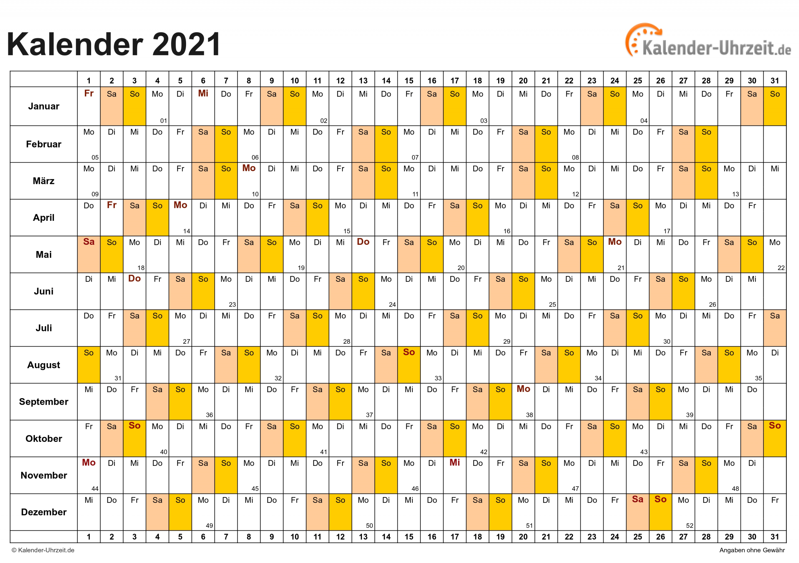 Get Exel Kalender 2021 Deutsch