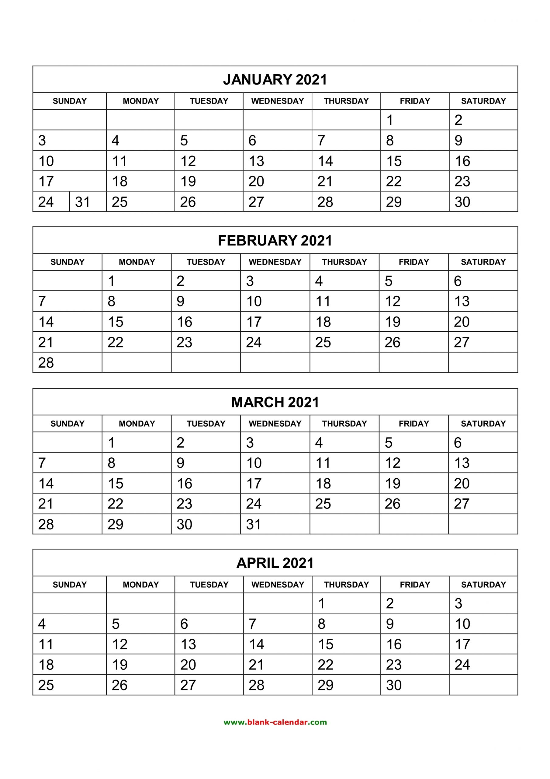 Get Four Month Calendar Template Word