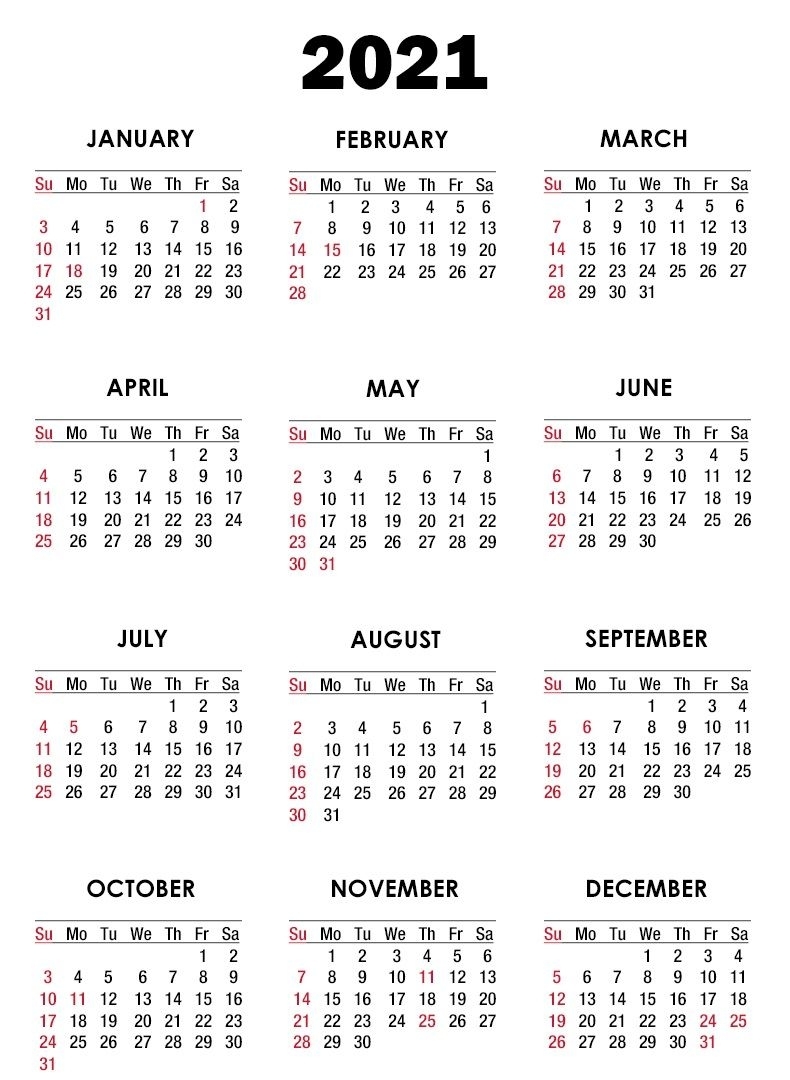 Get Free Microsoft Calendar Templates 2021