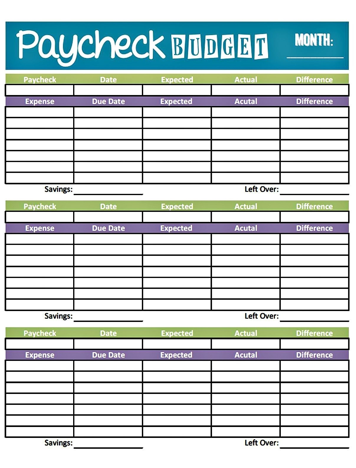 Bi Weekly Bill Payment Template