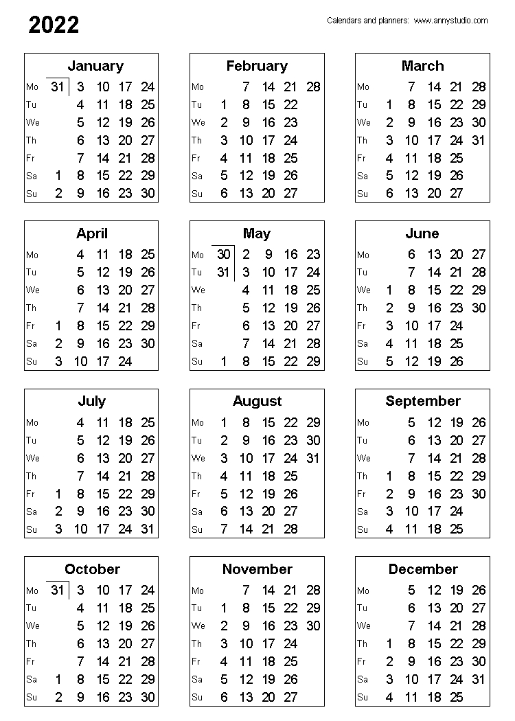 Get Free Printable Calendar 2022 And 2023
