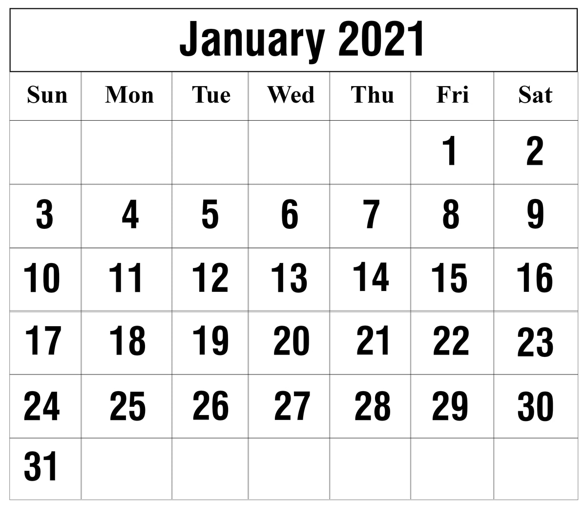 Get Julian Calendar 2021 Printable