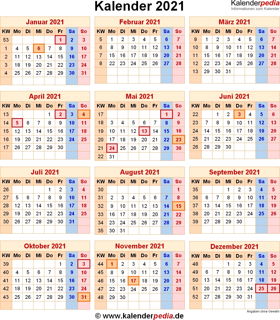 Get Kalender 2021 Deutsch