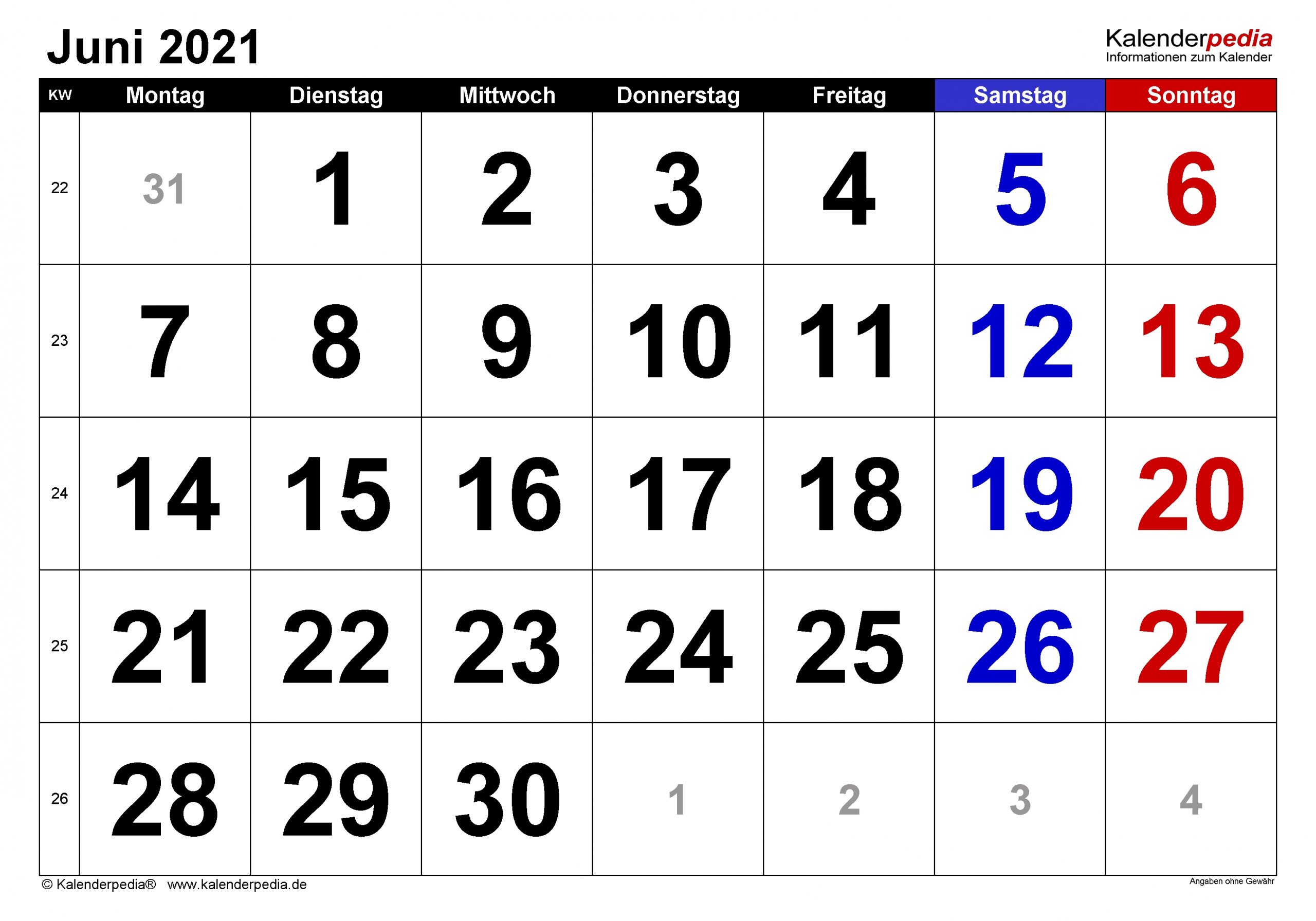 Get Kalender 2021 Juni