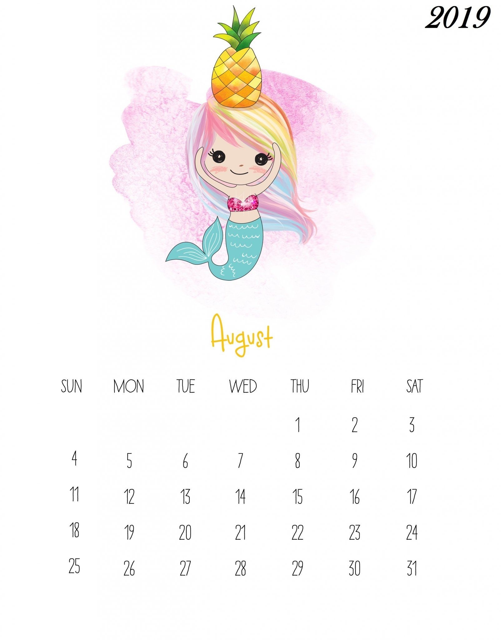 Get Kids August Calendar