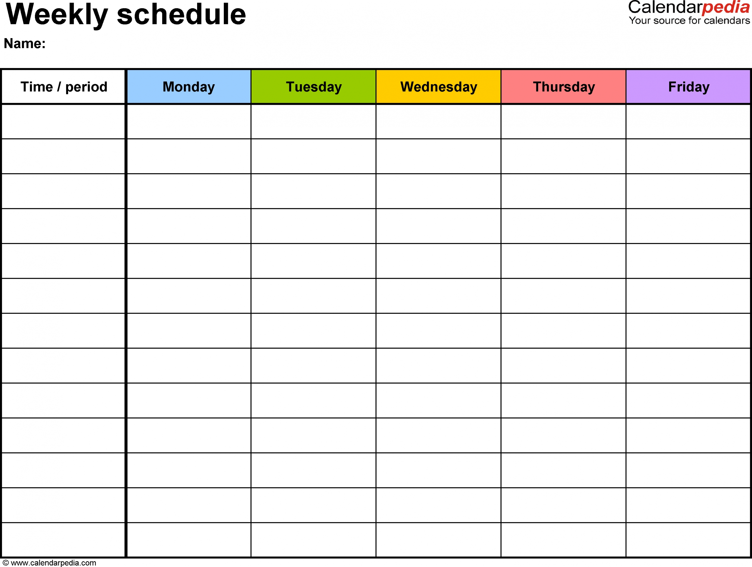 Get Monday To Friday Schedule