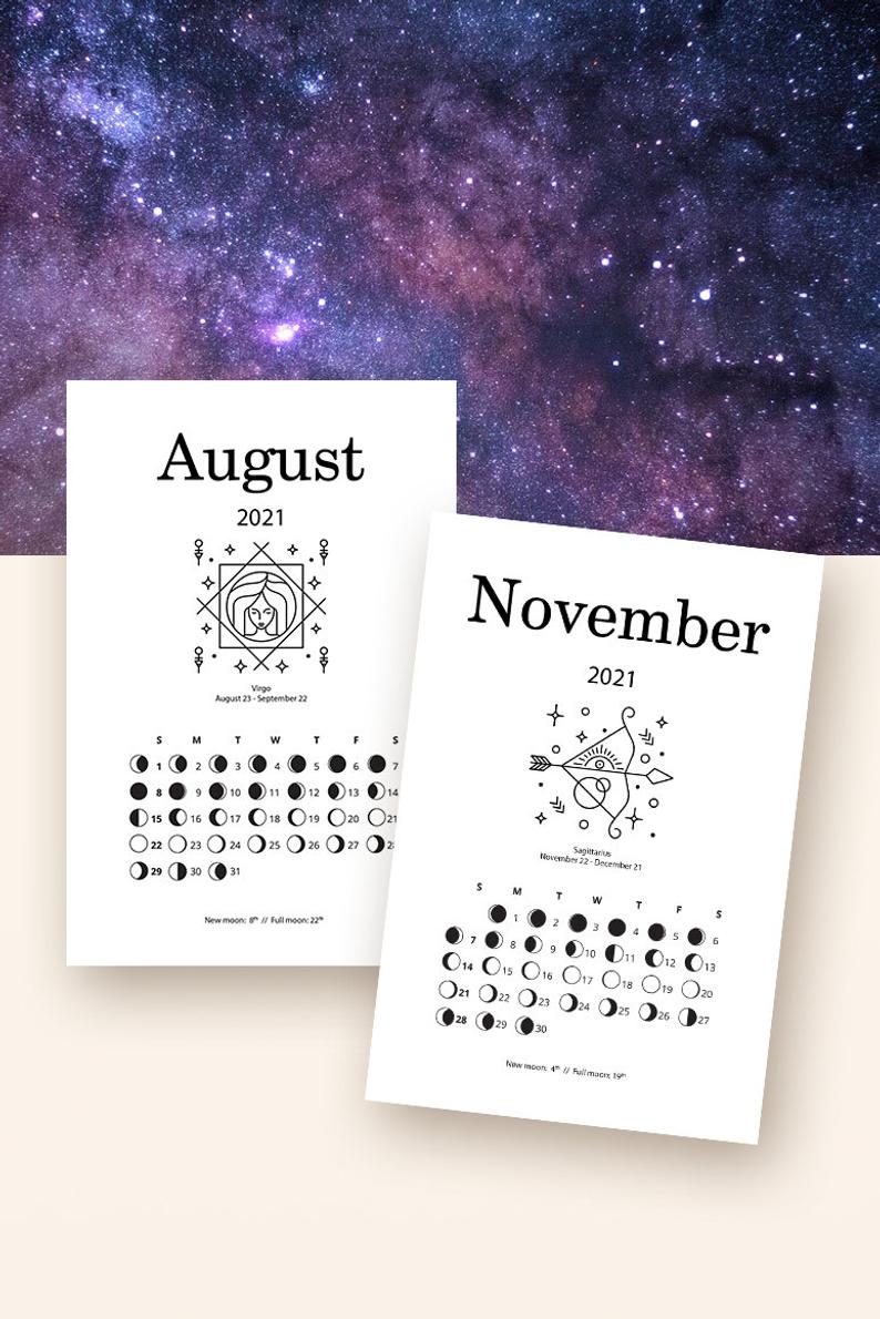 Get Moon Phase Calendar 2021 Printable
