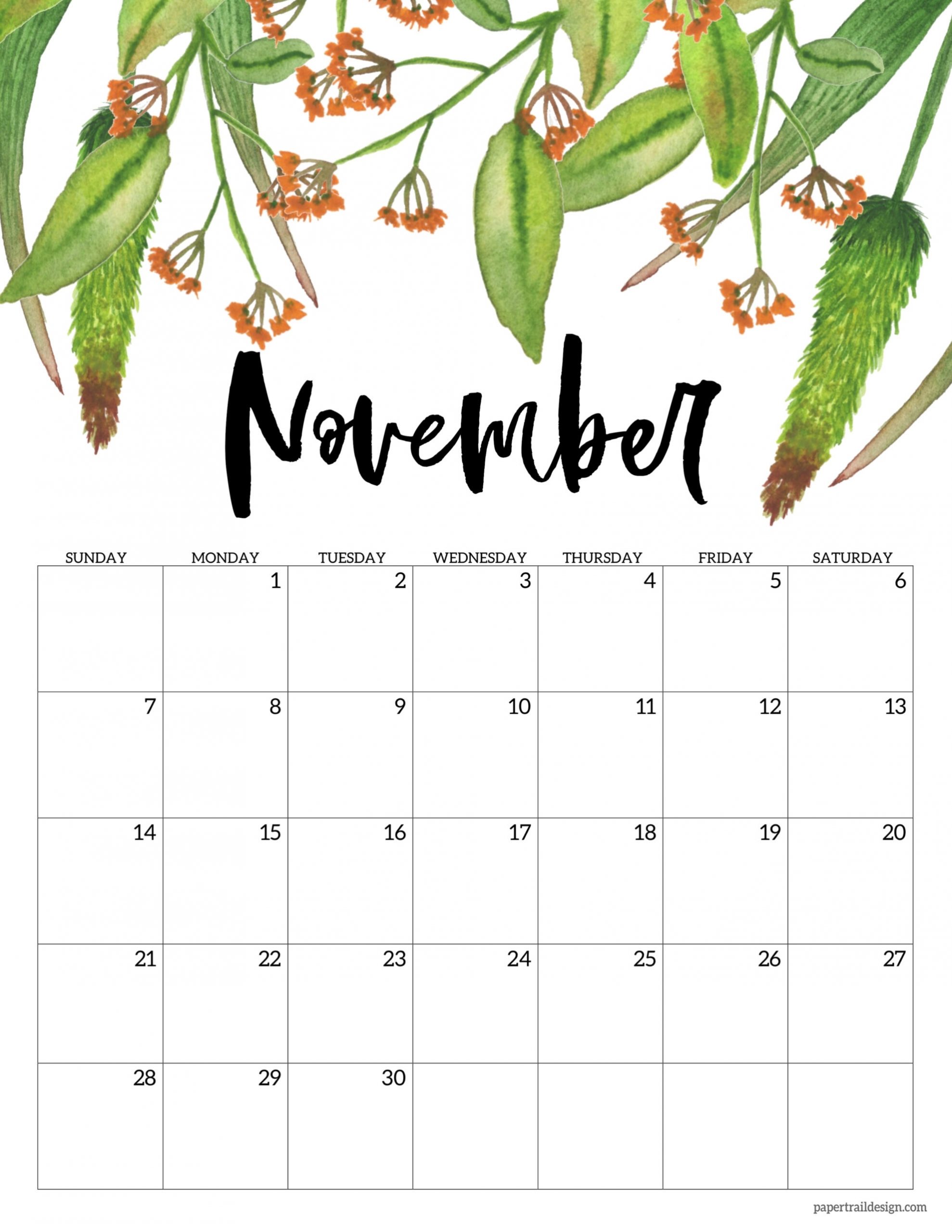 Get November 2021 Calendar Cute