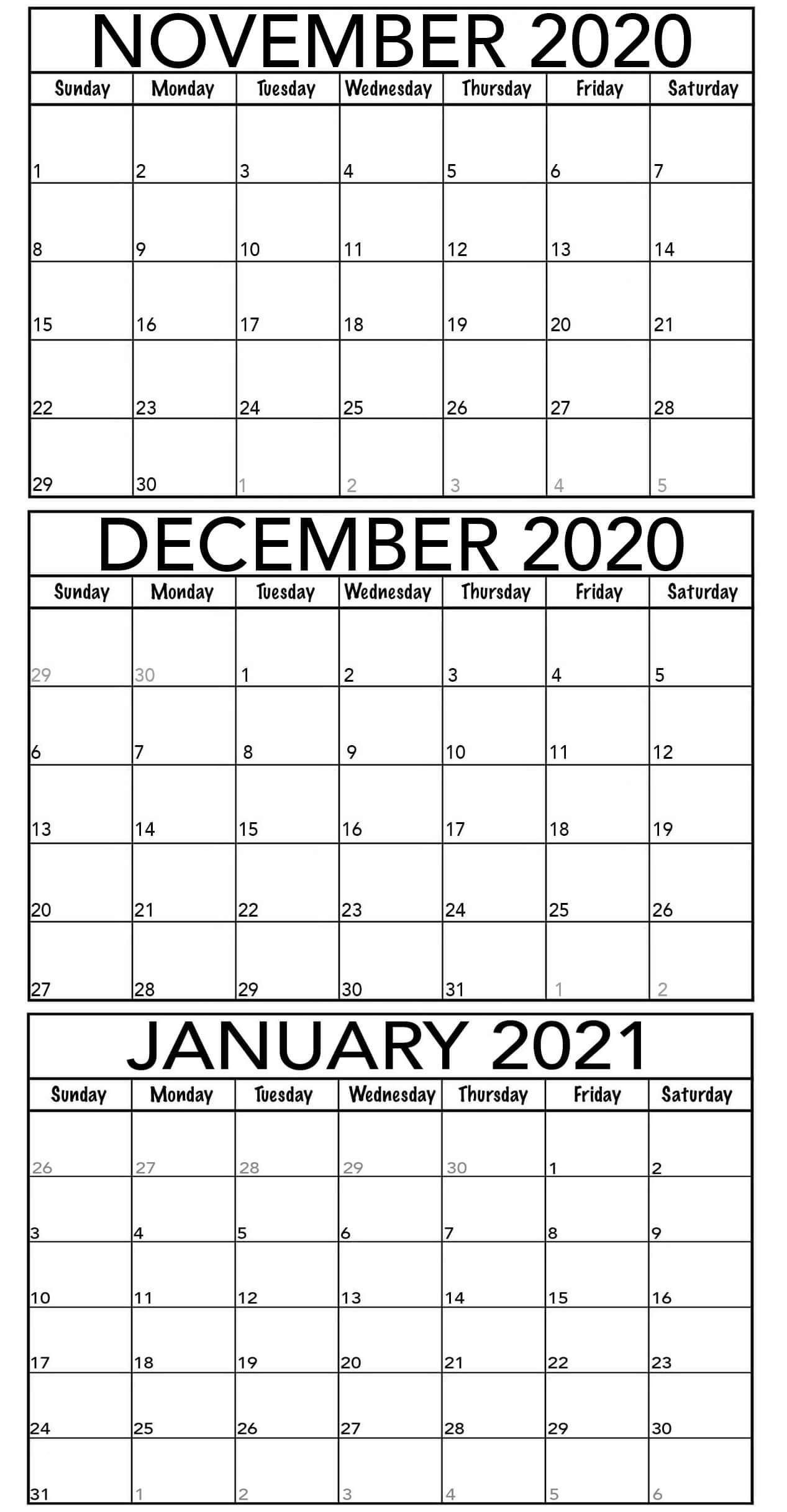 Get November December Calendar 2021