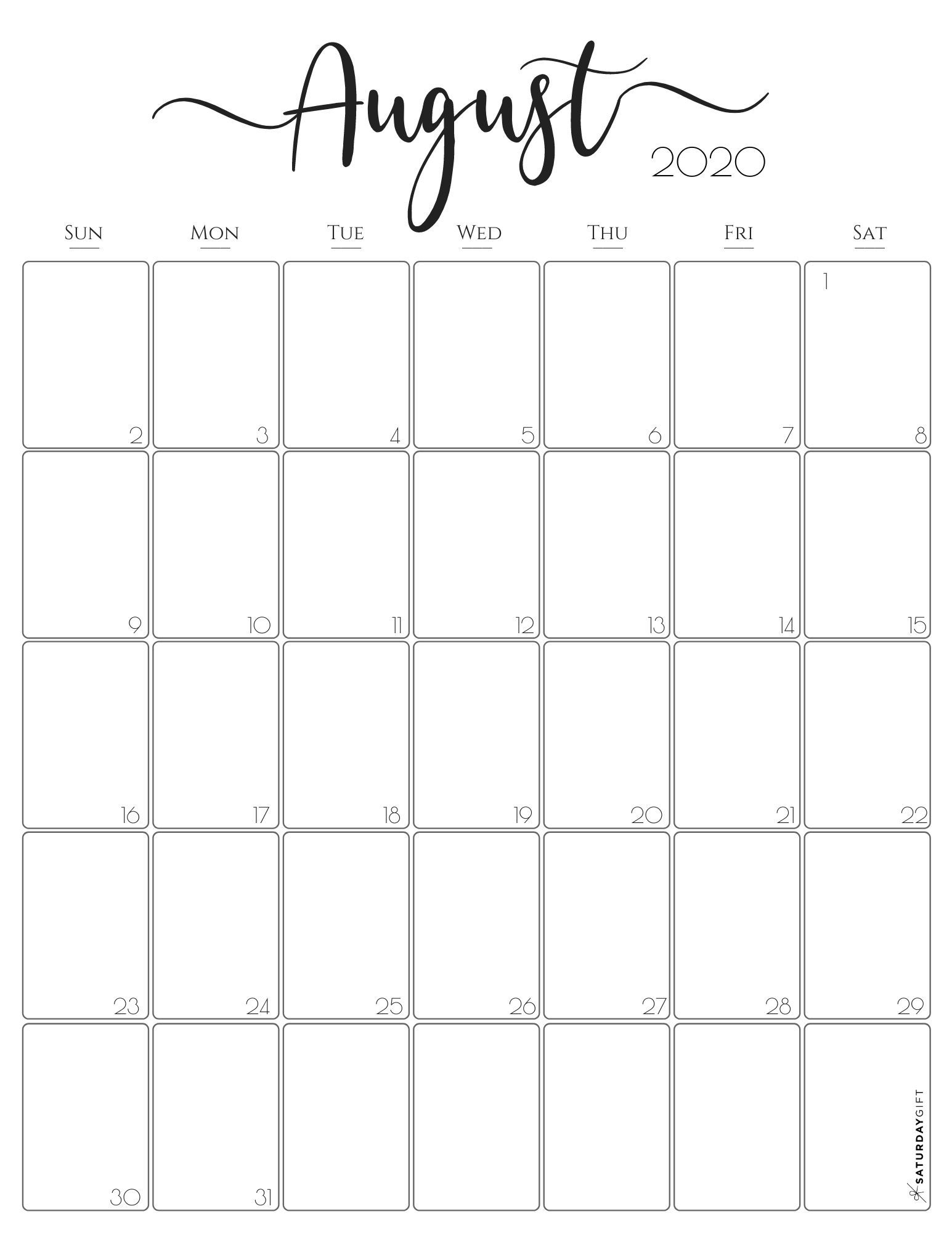 Get Printable 2021 August Calendar With Lines