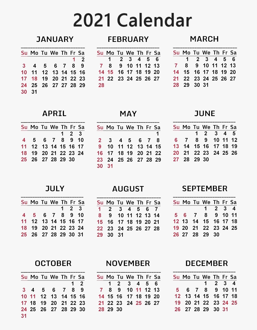 Get Printable 2021 Calendar No Download