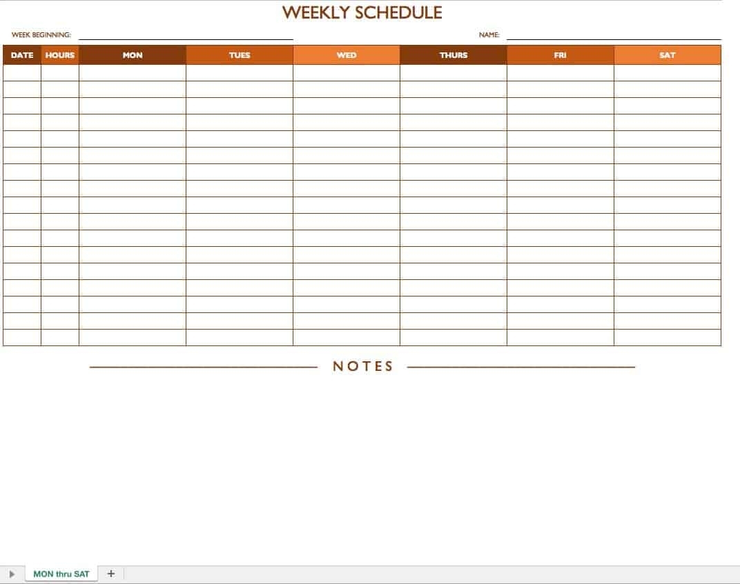 Get Printable Blank Work Schedule