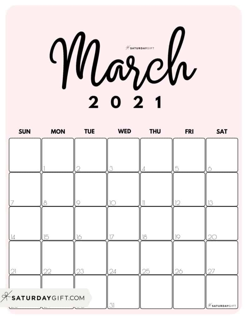 Get Printable Calendar 2021 Monthly Free No Downloads