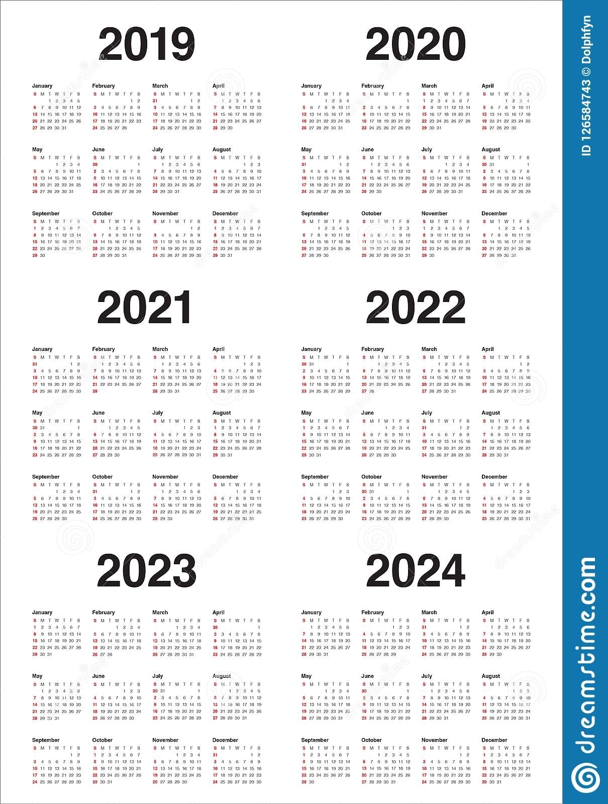 Get Printable Calendars 2021 2022 2023 2024