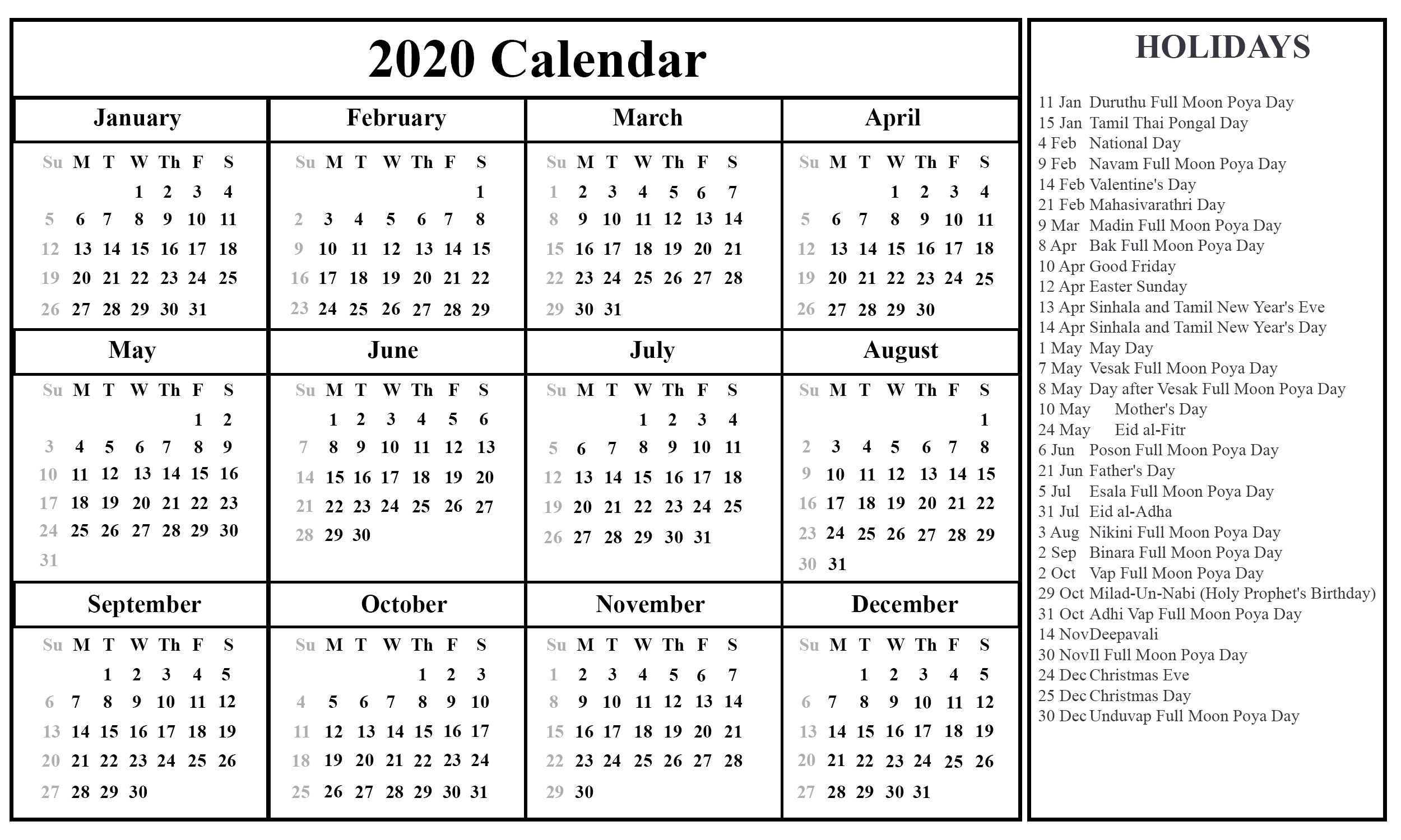 Get Printable Christmas Calendar 2021