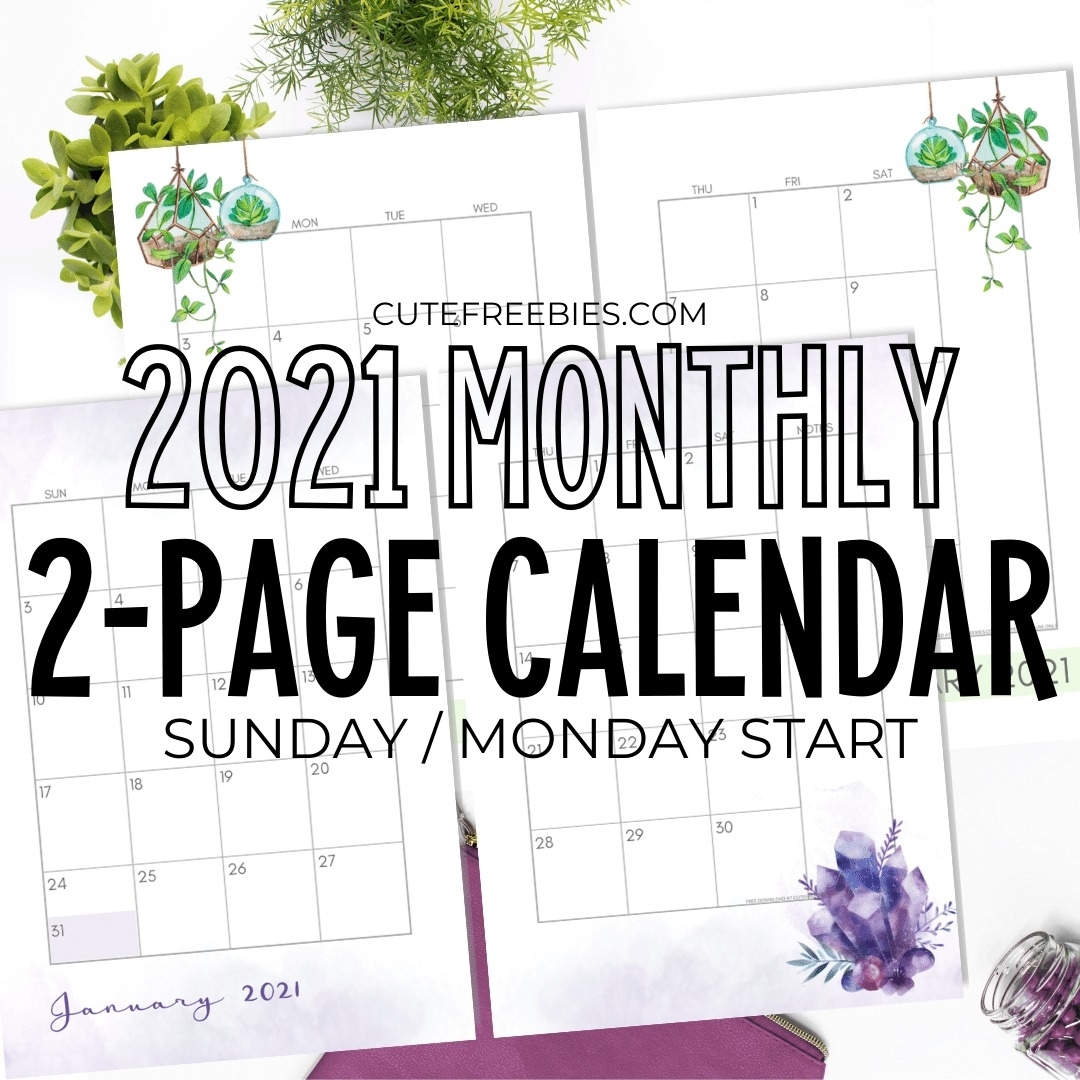 Get Printable Monthly Calander 2021 No Download
