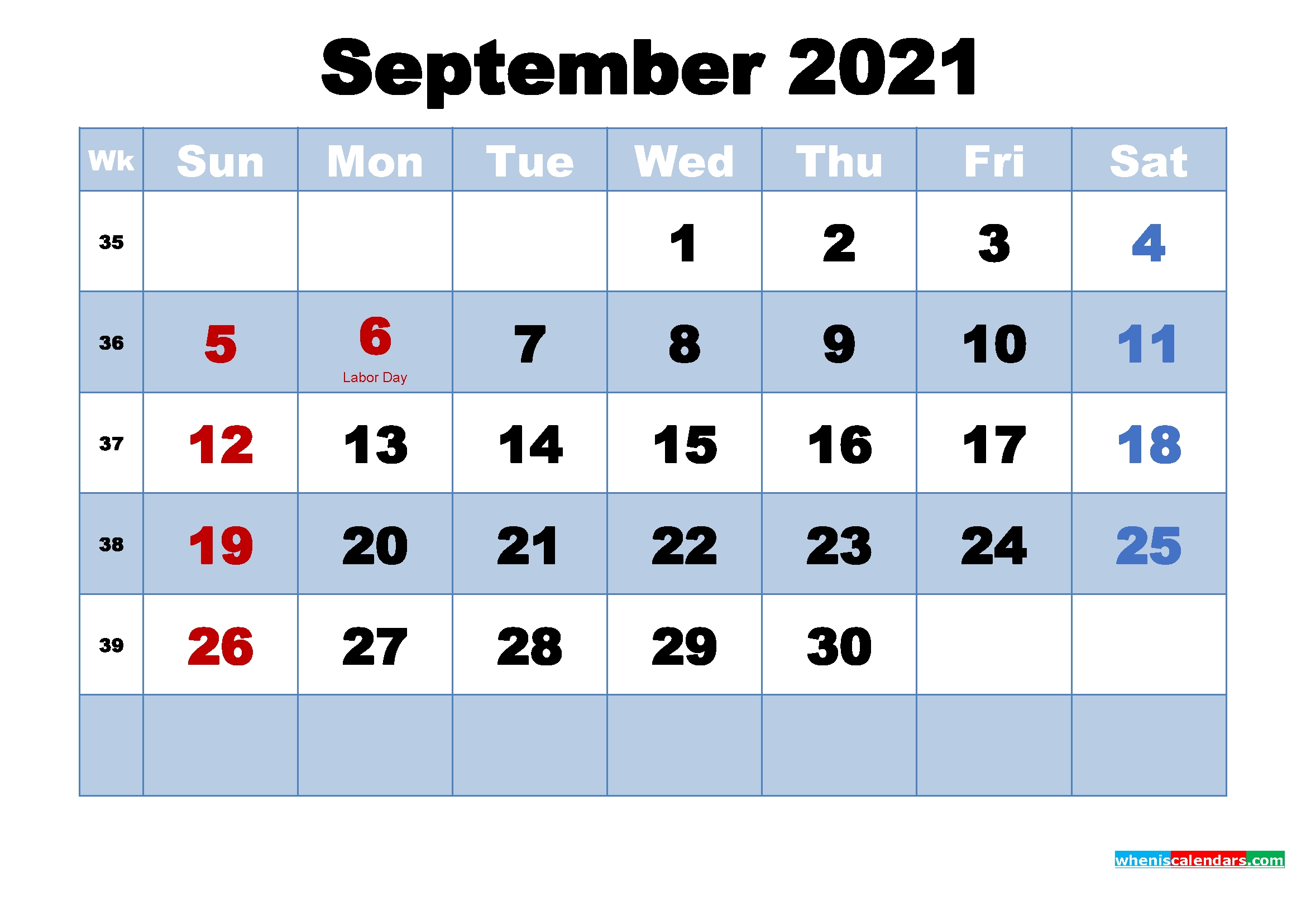 Get September 2021 Printable Desk Calendar