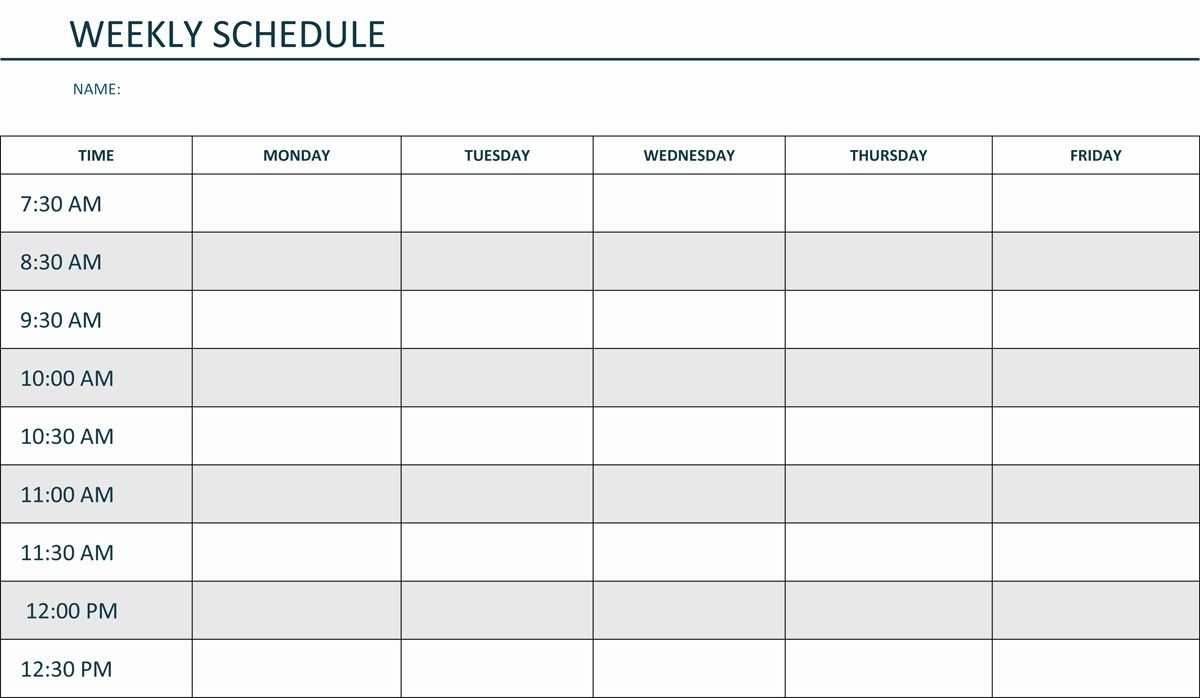 Weekly Am Pm Schedule Calendar Best Calendar Example