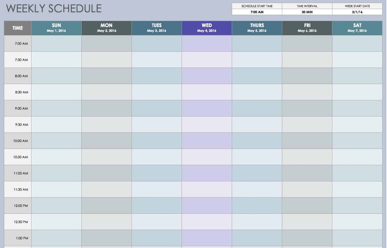 Get Weekly Am Pm Schedule