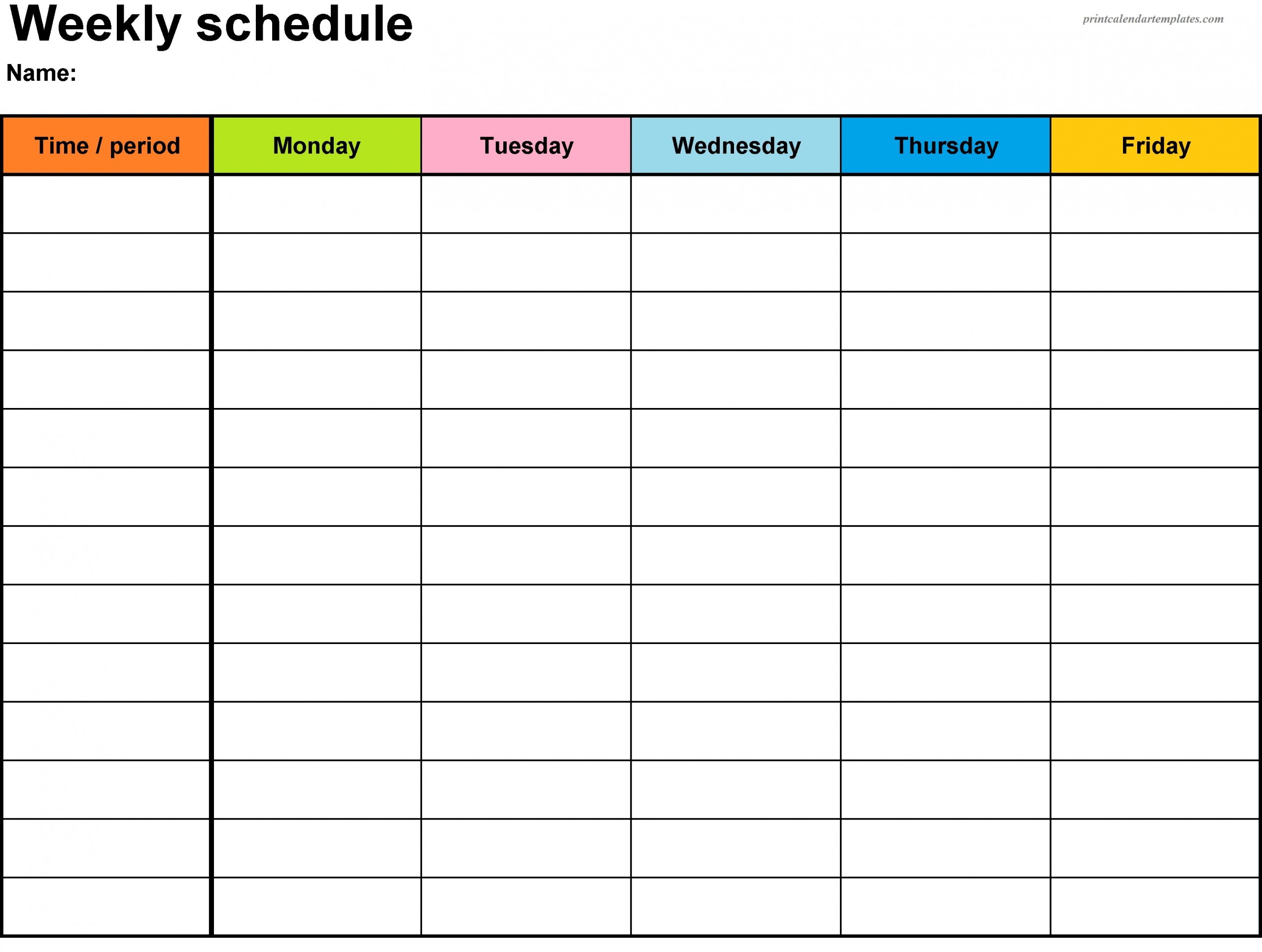 Get Weekly Schedule Template With Time Slots
